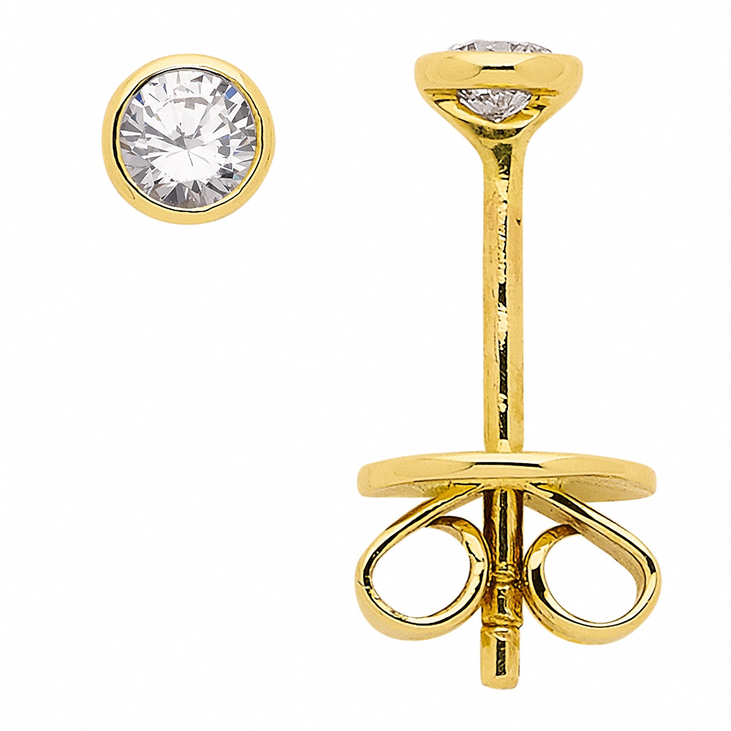 Adelia´s 585 Gold Ohrringe Ohrstecker mit Diamant Brillant Ø 3,4 mm