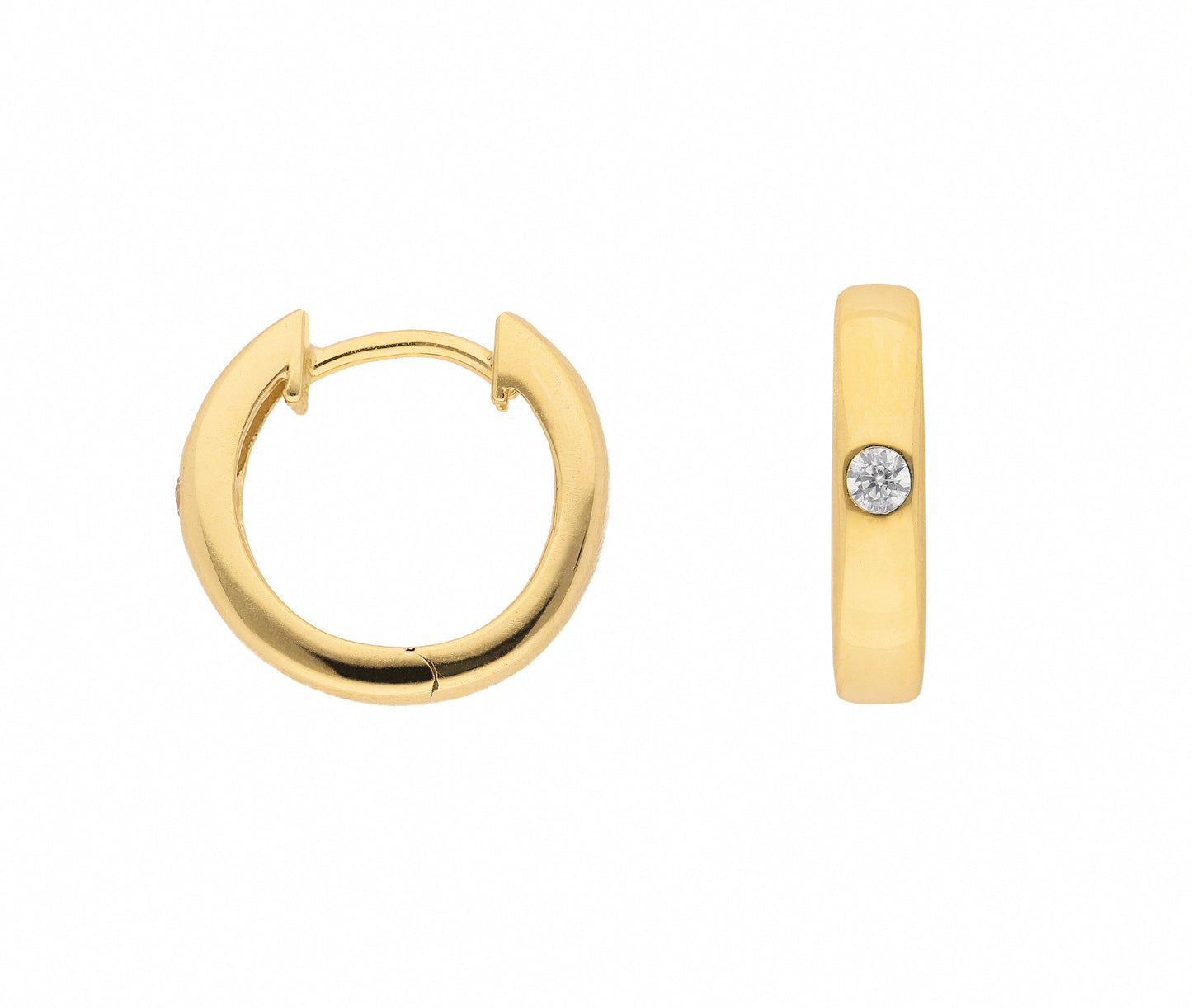 Adelia´s 585 Gold Ohrringe Creolen mit Zirkonia Ø 13,6 mm