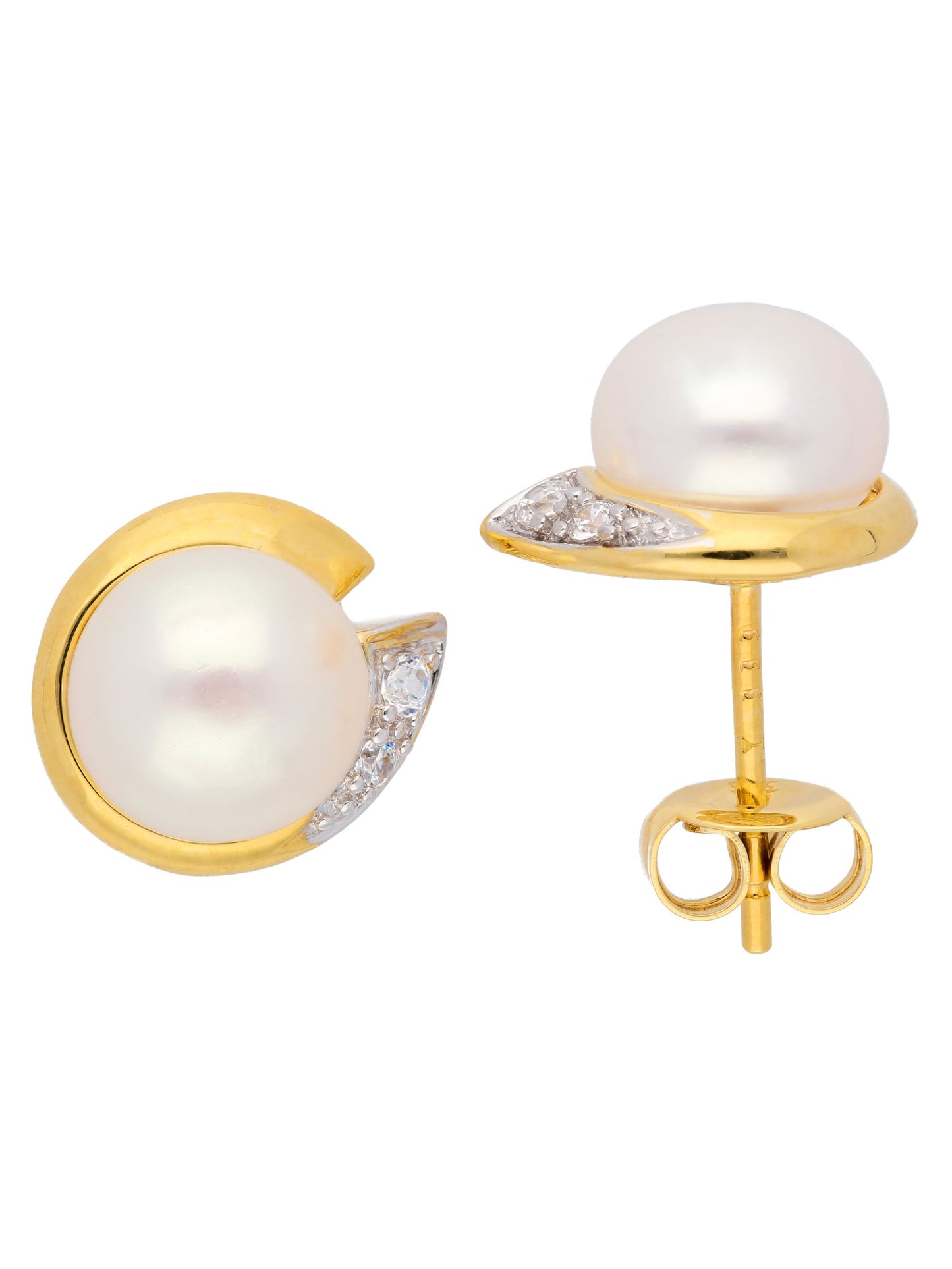 Adelia´s 333 Gold Ohrringe Ohrstecker mit Zirkonia Ø 7,8 mm