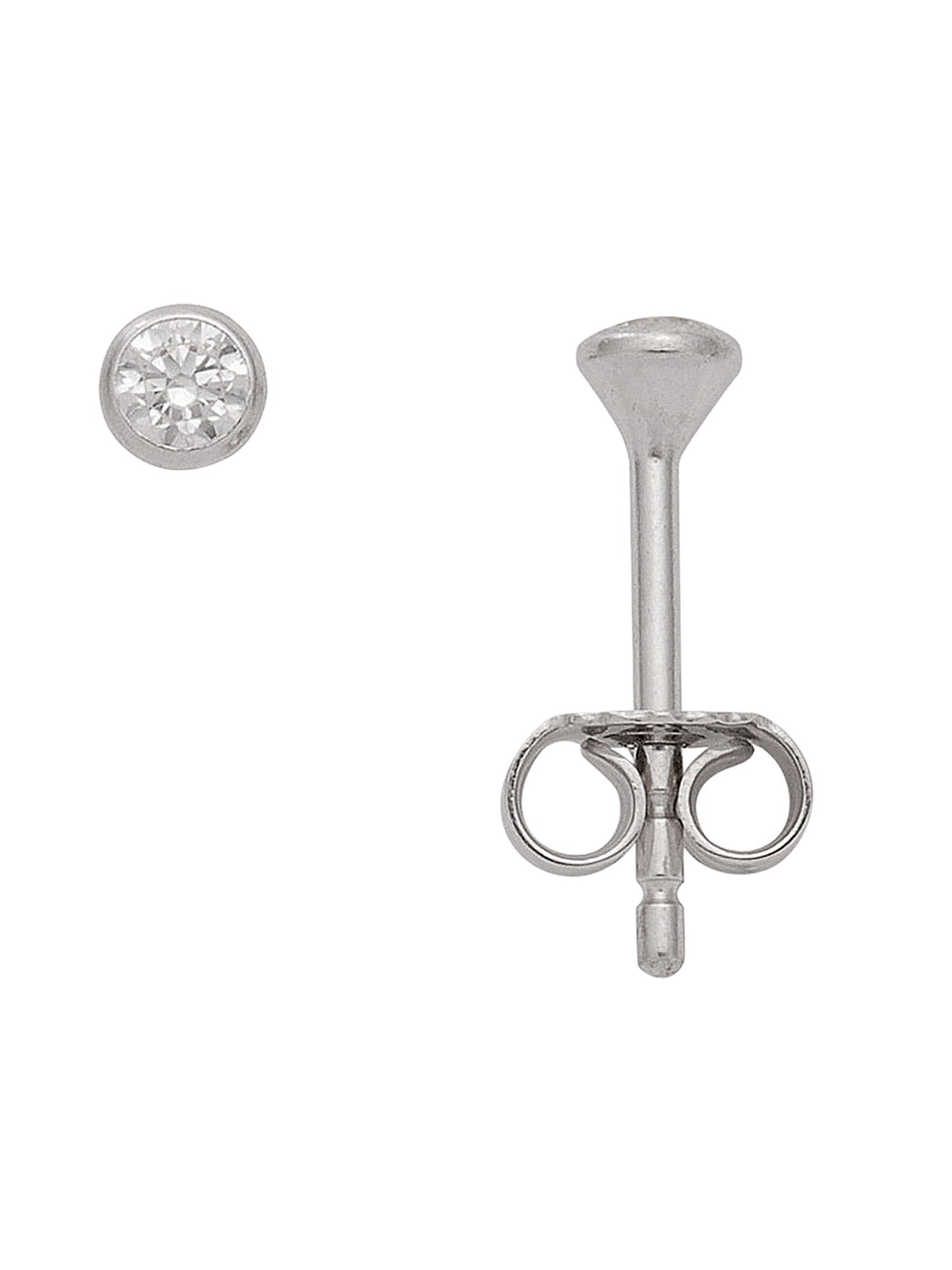 Adelia´s 585 Weißgold Ohrringe Ohrstecker mit Zirkonia