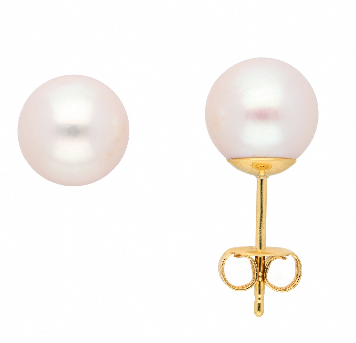 Adelia´s 585 Gold Ohrringe Ohrstecker mit Süßwasser Zuchtperle Ø 8 mm