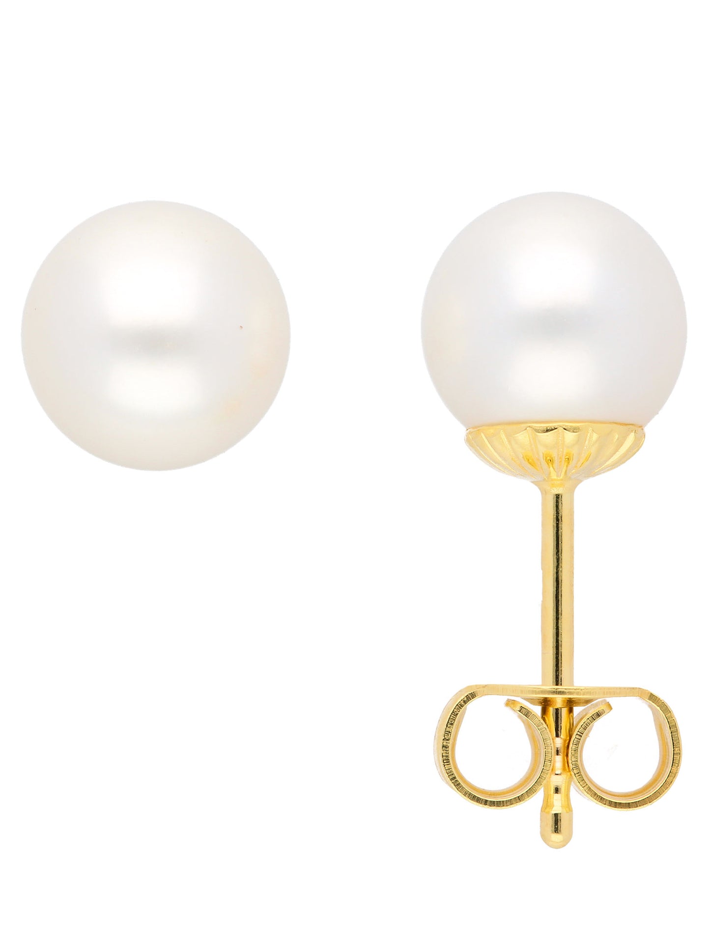 Adelia´s 333 Gold Ohrringe Ohrstecker mit Süßwasser Zuchtperle Ø 7 mm