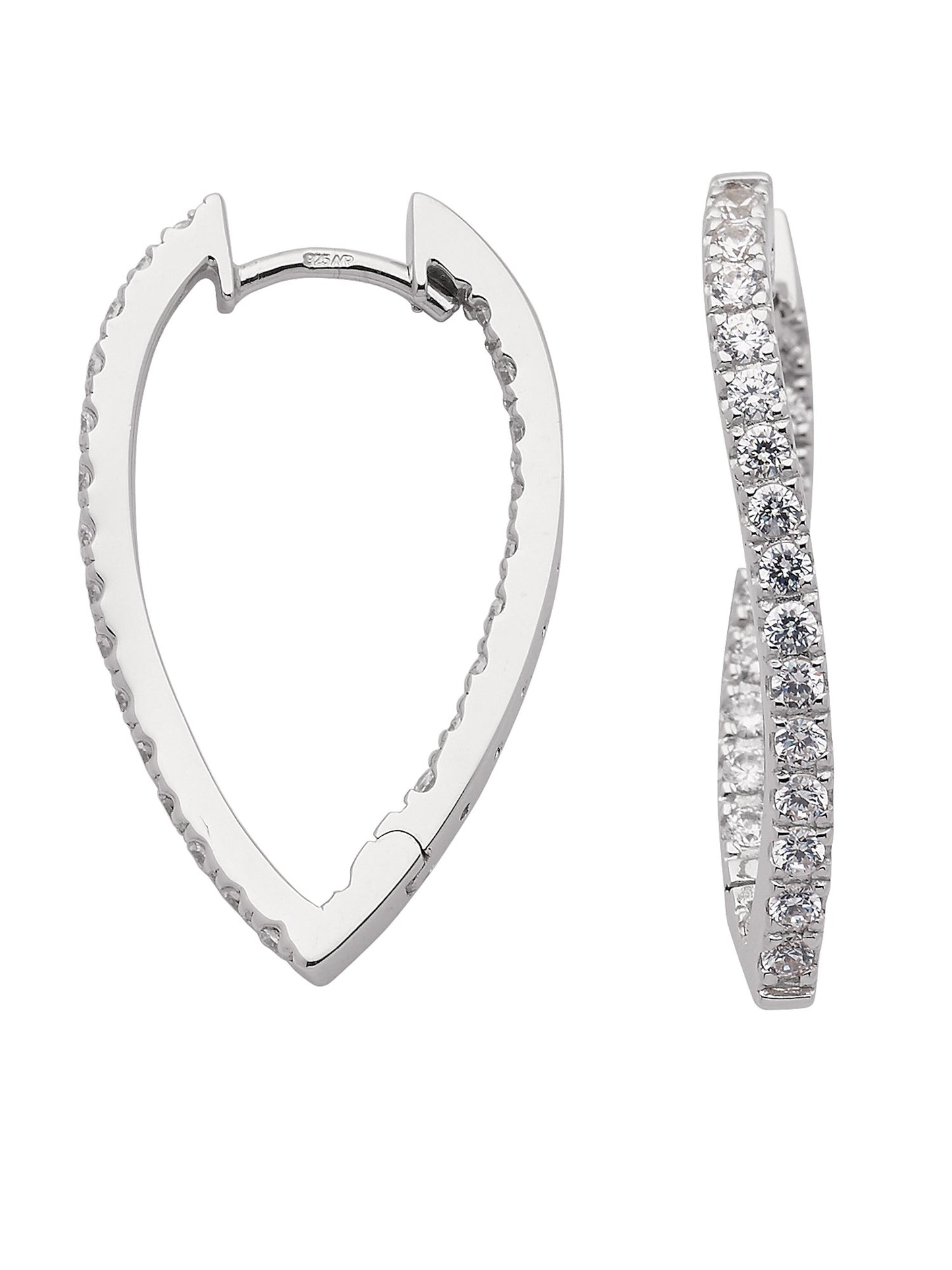 Adelia´s 925 Silber Ohrringe Creolen mit Zirkonia