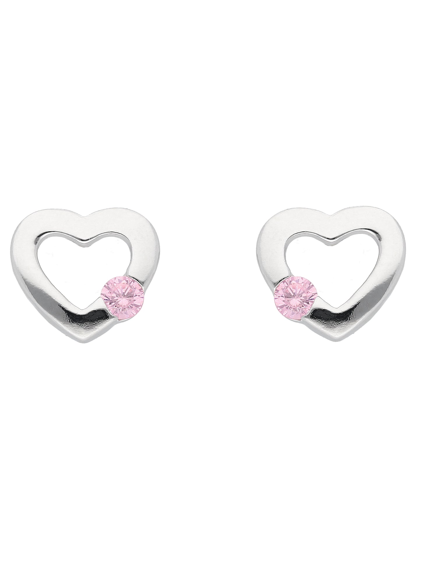 Adelia´s 925 Silber Ohrringe Ohrstecker Herz mit Zirkonia