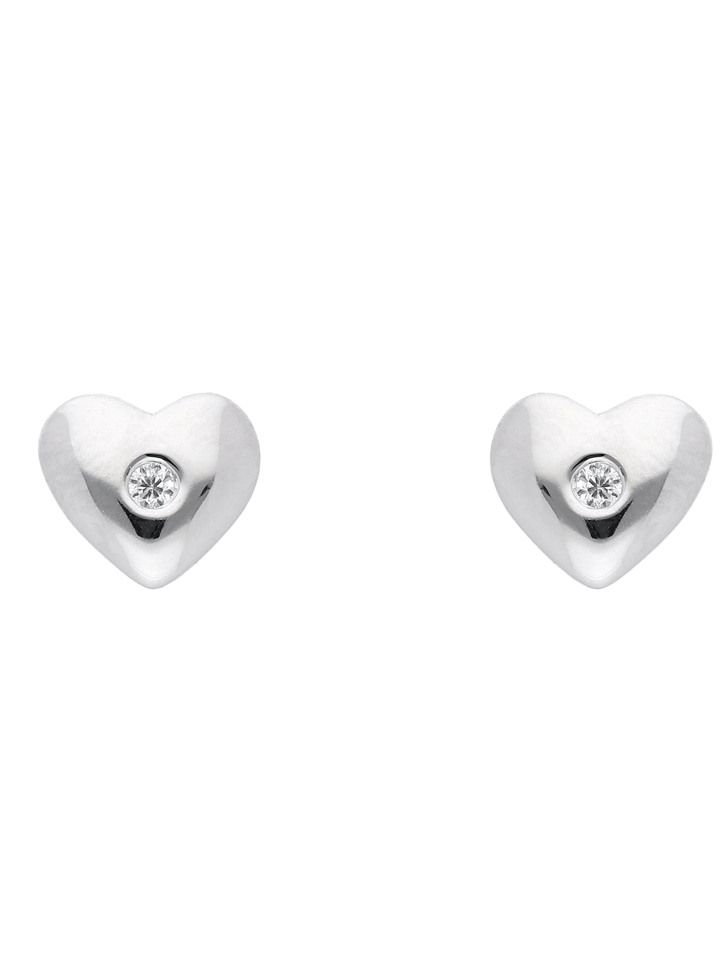 Adelia´s 925 Silber Ohrringe Ohrstecker Herz mit Zirkonia