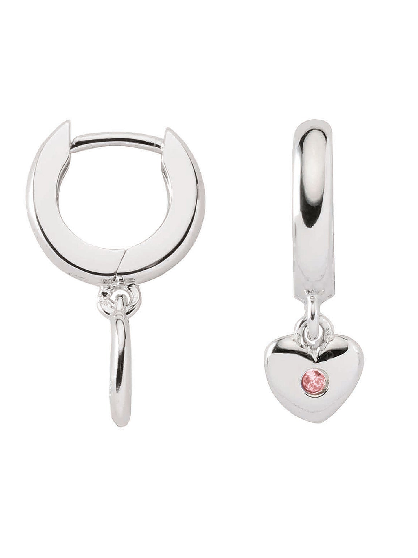 Adelia´s 925 Silber Ohrringe Creolen Herz mit Zirkonia Ø 11,9 mm