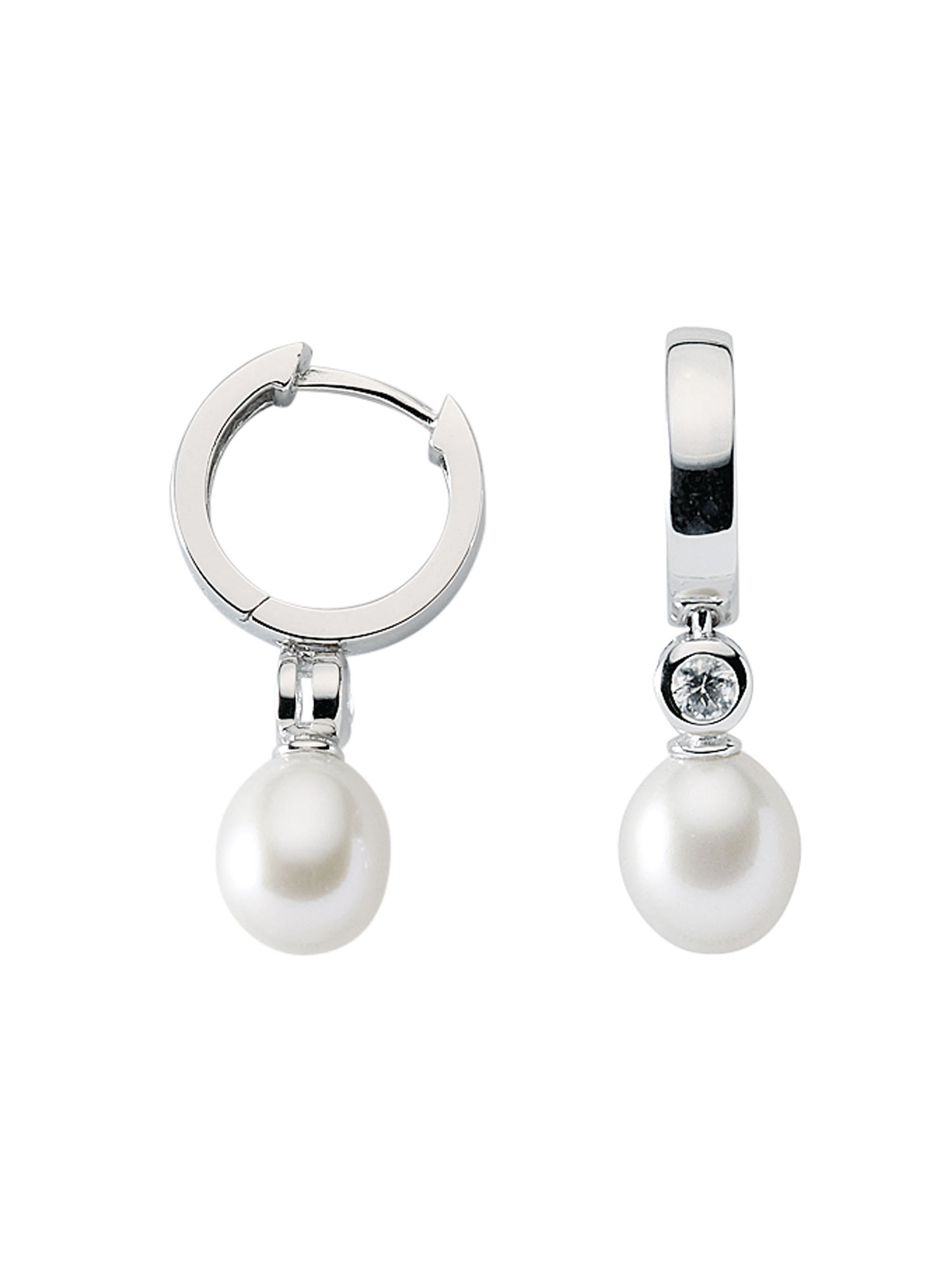 Adelia´s 925 Silber Ohrringe Creolen mit Zirkonia Ø 14,5 mm