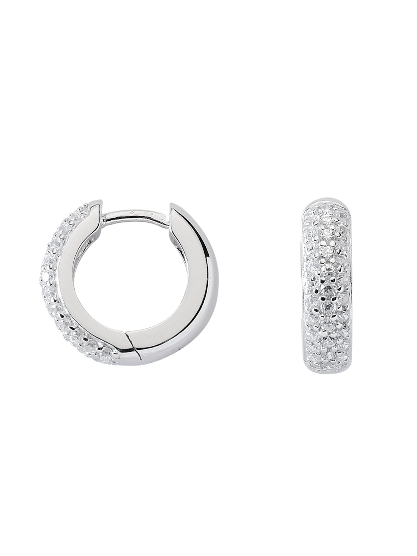 Adelia´s 925 Silber Ohrringe Creolen mit Zirkonia Ø 14,2 mm