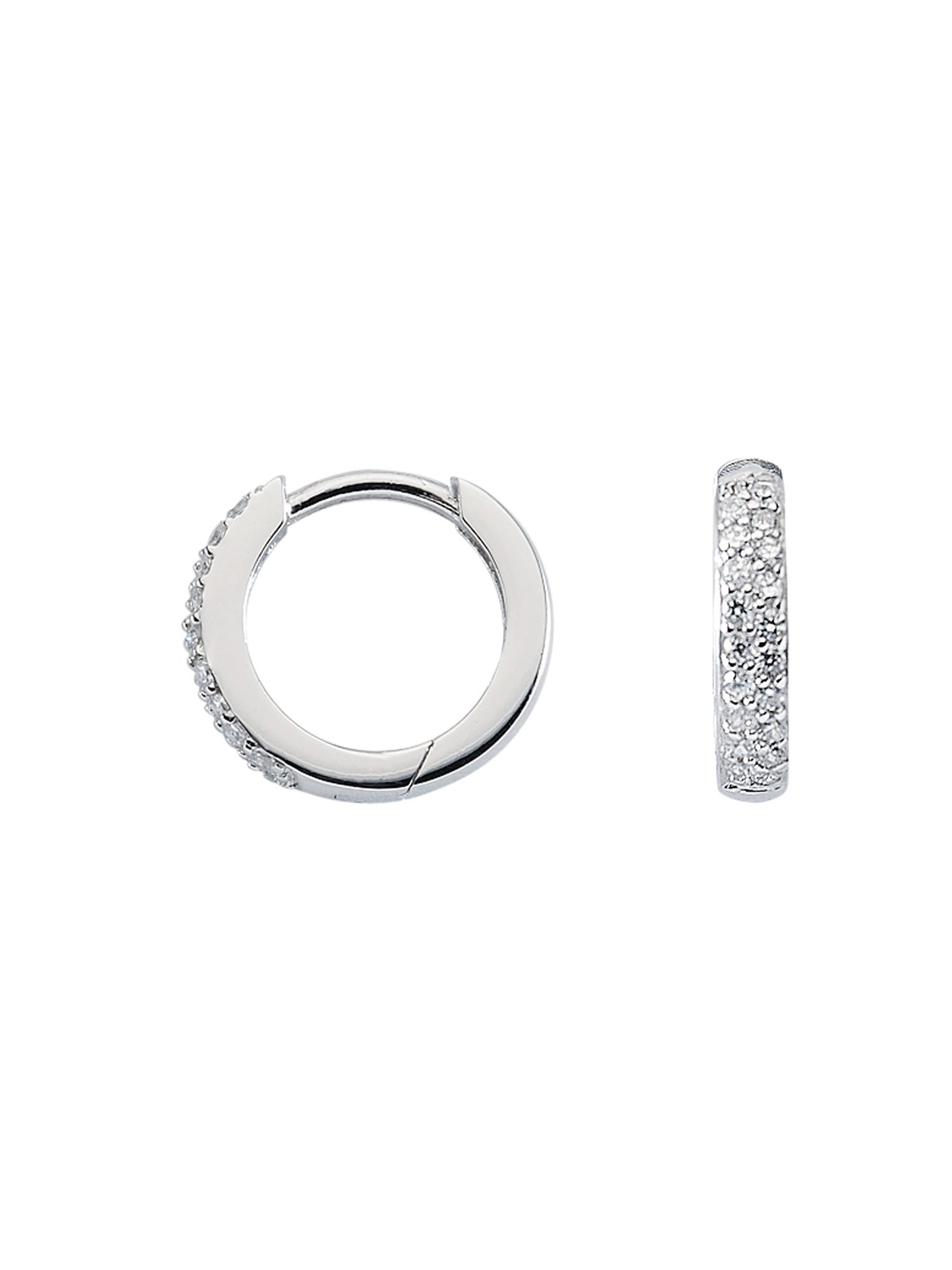 Adelia´s 925 Silber Ohrringe Creolen mit Zirkonia Ø 13,1 mm