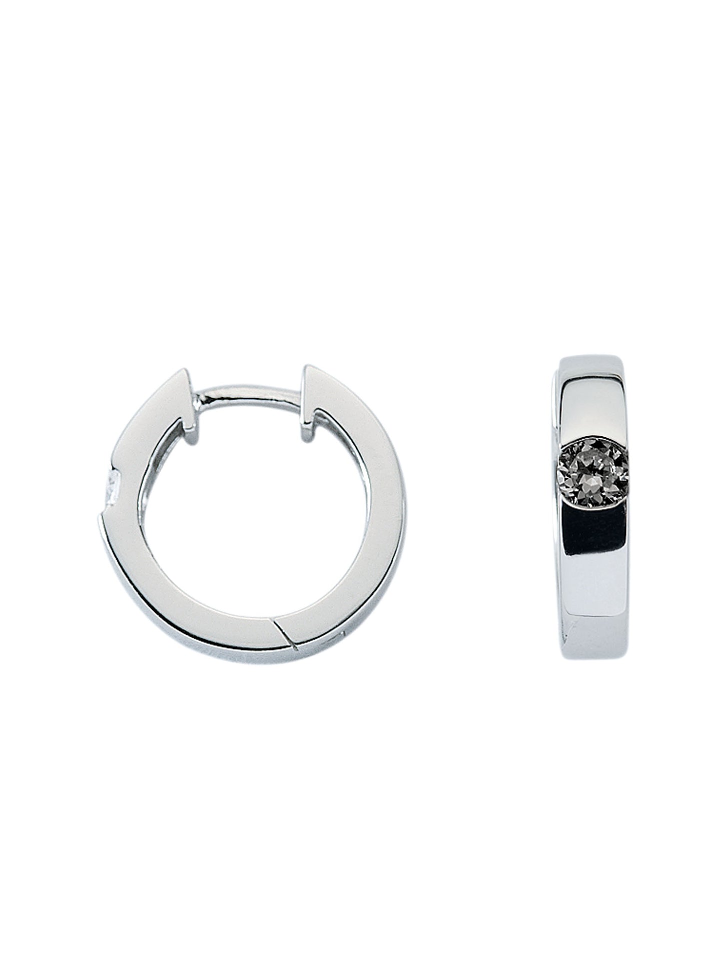 Adelia´s 925 Silber Ohrringe Creolen mit Zirkonia Ø 15,5 mm