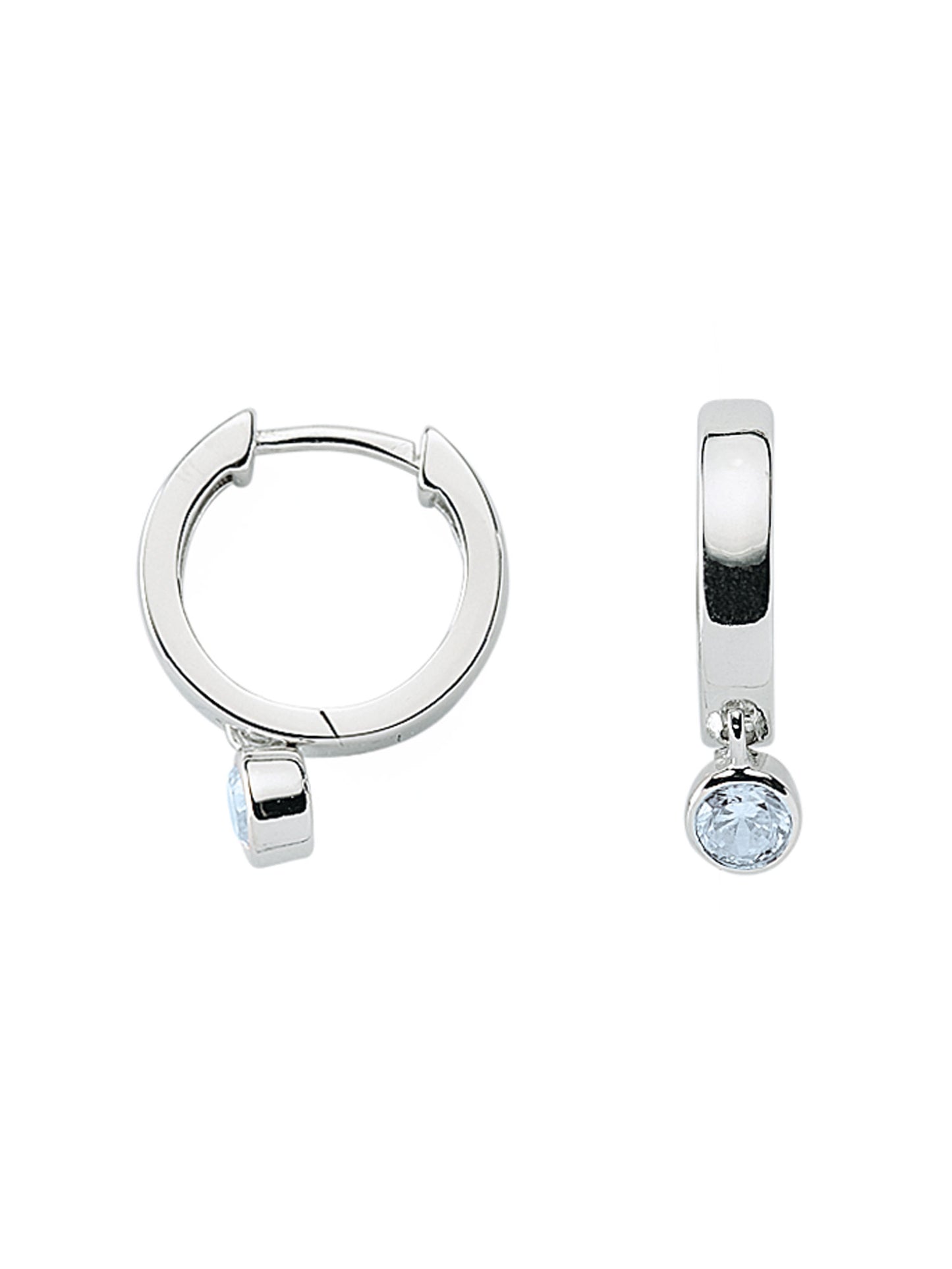 Adelia´s 925 Silber Ohrringe Creolen mit Zirkonia Ø 14,7 mm