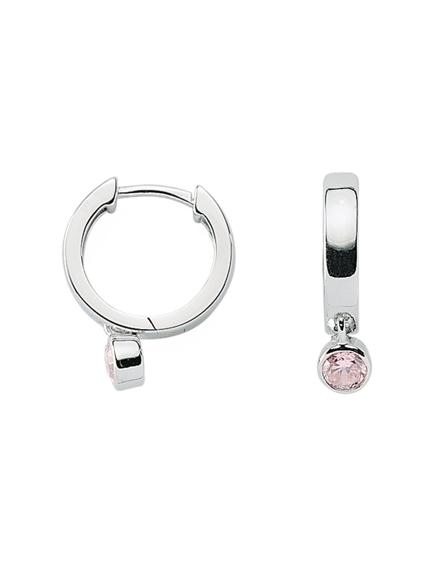 Adelia´s 925 Silber Ohrringe Creolen mit Zirkonia Ø 14,8 mm