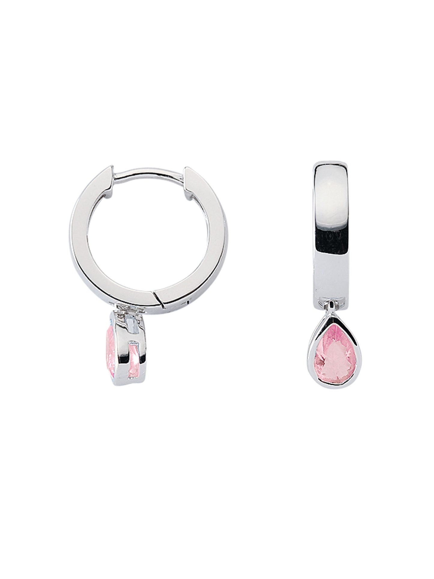 Adelia´s 925 Silber Ohrringe Creolen mit Zirkonia Ø 14,7 mm