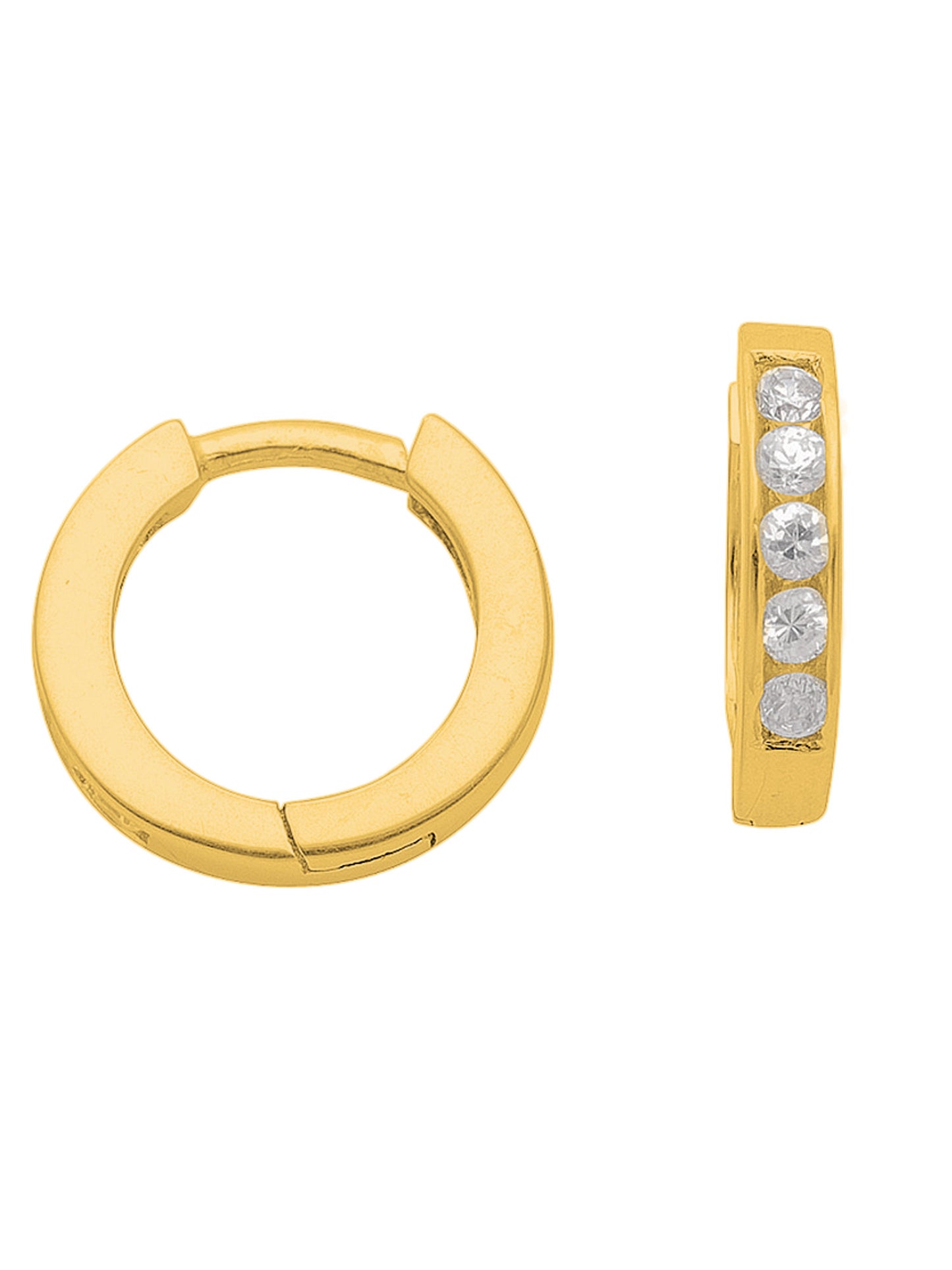 Adelia´s 925 Silber Ohrringe Creolen mit Zirkonia Ø 11,8 mm