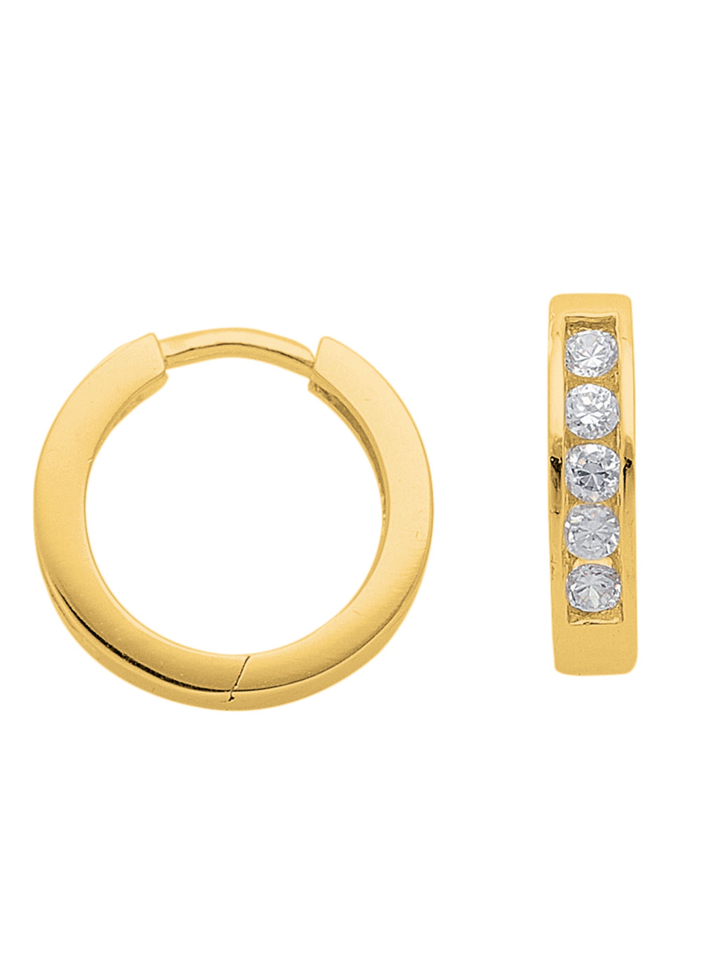 Adelia´s 925 Silber Ohrringe Creolen mit Zirkonia Ø 14,1 mm