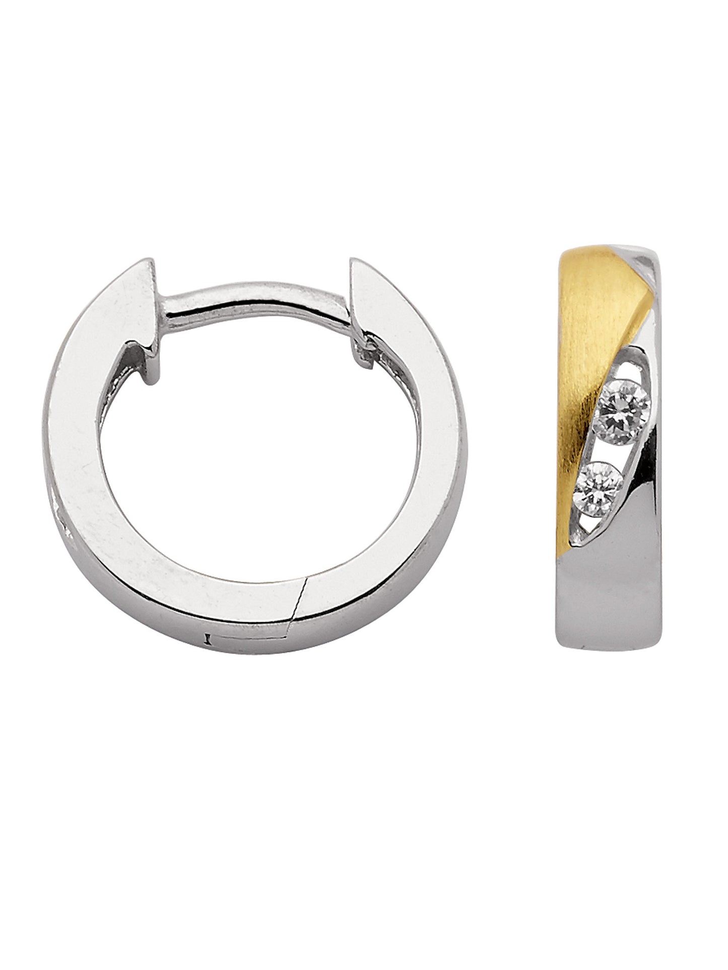 Adelia´s 925 Silber Ohrringe Creolen mit Zirkonia Ø 13,4 mm