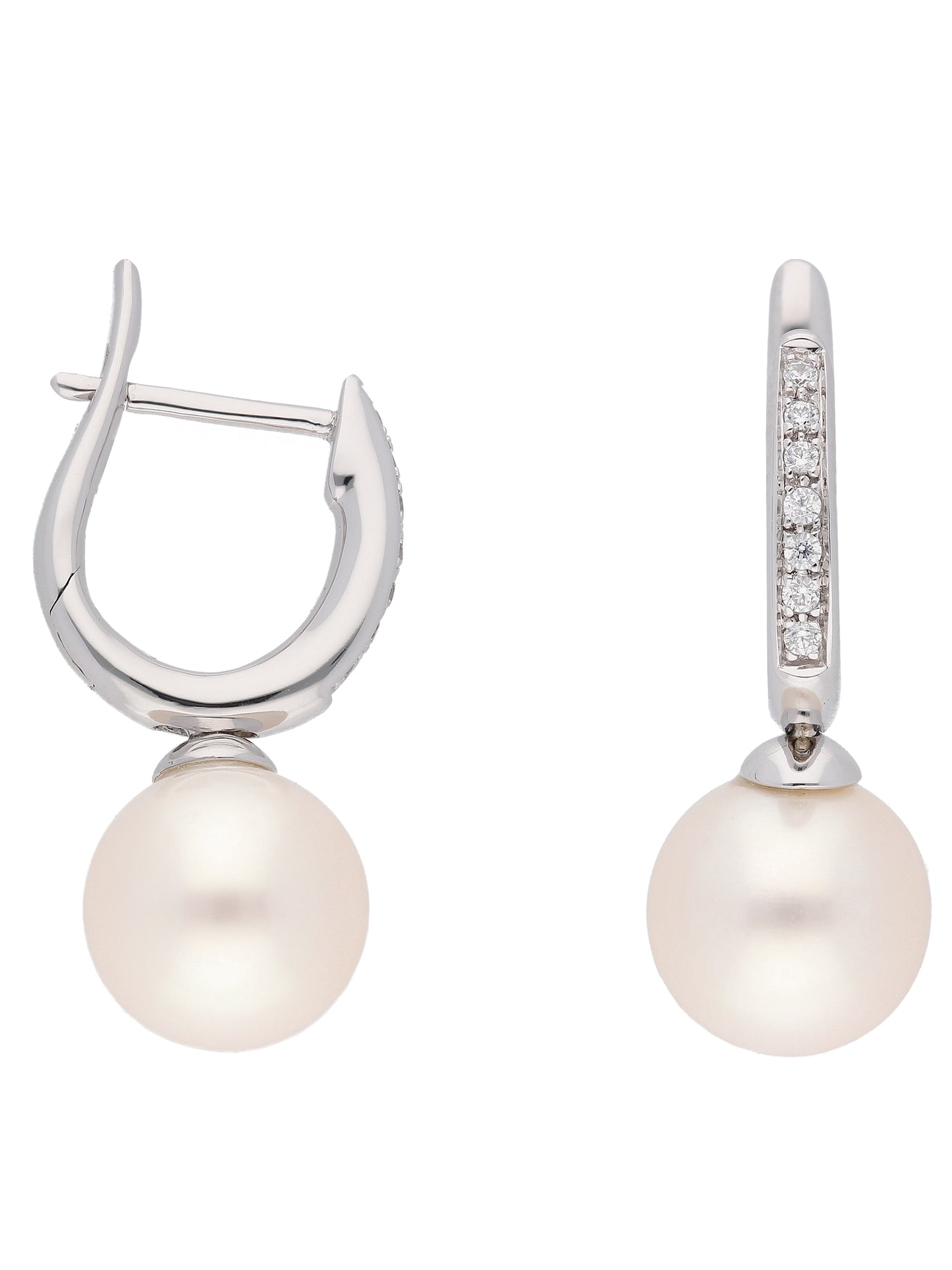 Adelia´s 333 Weißgold Ohrringe Creolen mit Zirkonia Ø 11 mm