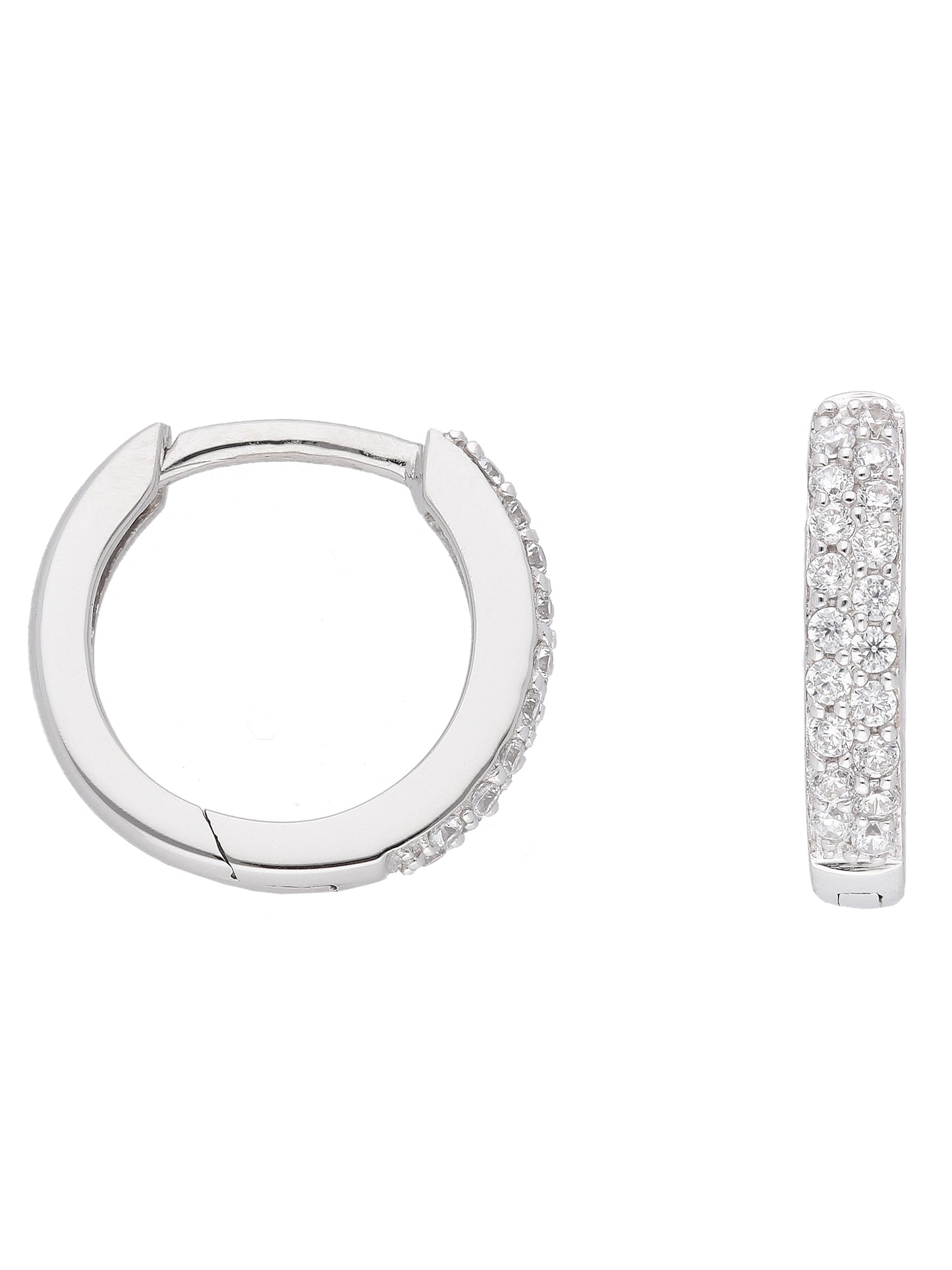 Adelia´s 333 Weißgold Ohrringe Creolen mit Zirkonia Ø 13,1 mm