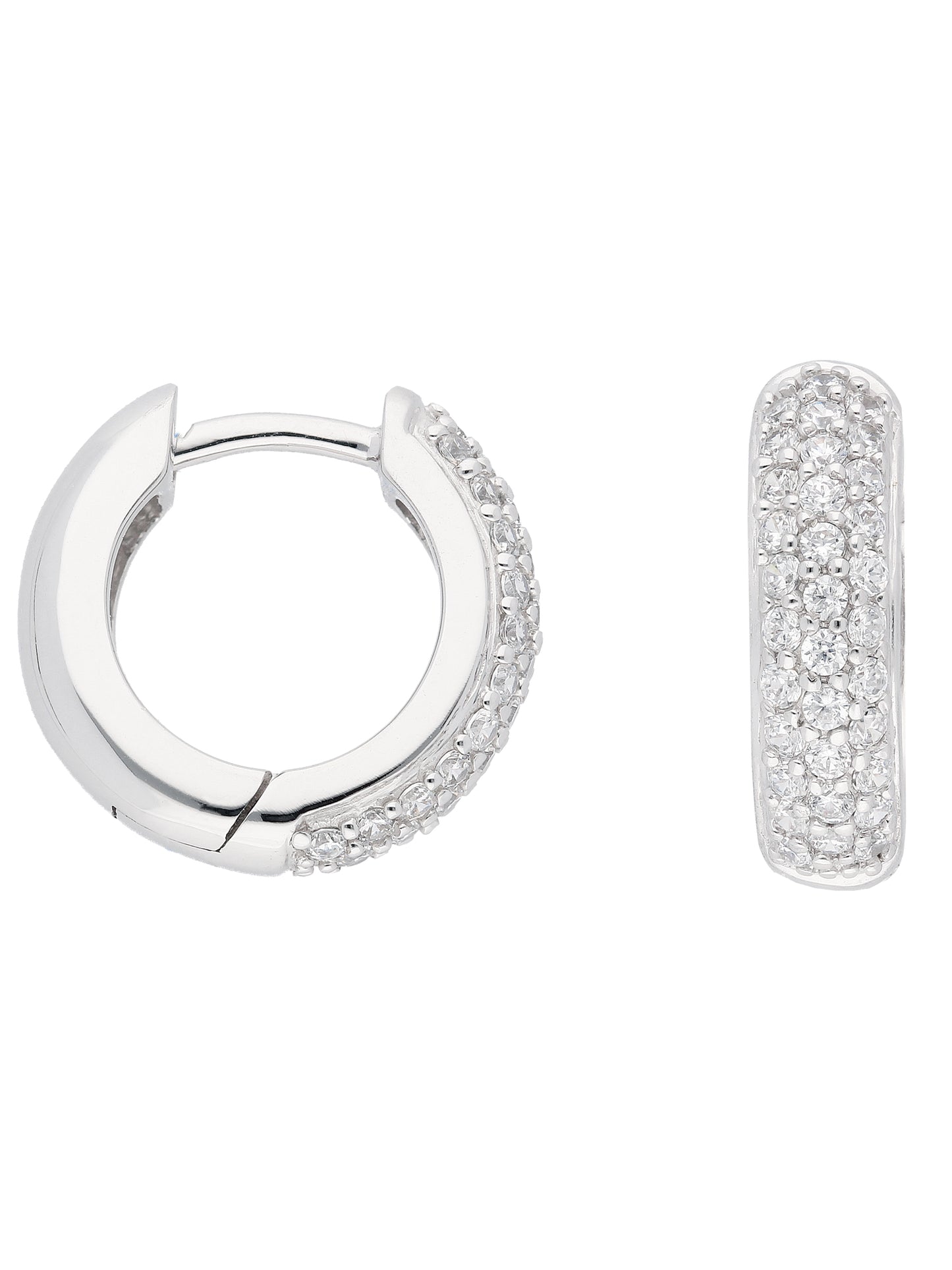 Adelia´s 333 Weißgold Ohrringe Creolen mit Zirkonia Ø 13,9 mm