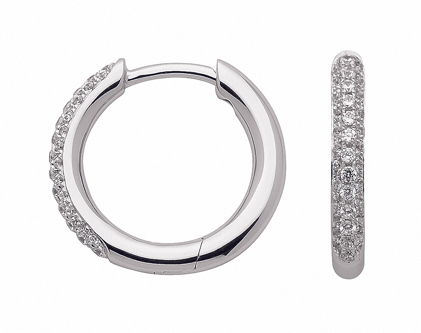 Adelia´s 333 Weißgold Ohrringe Creolen mit Zirkonia Ø 15,1 mm