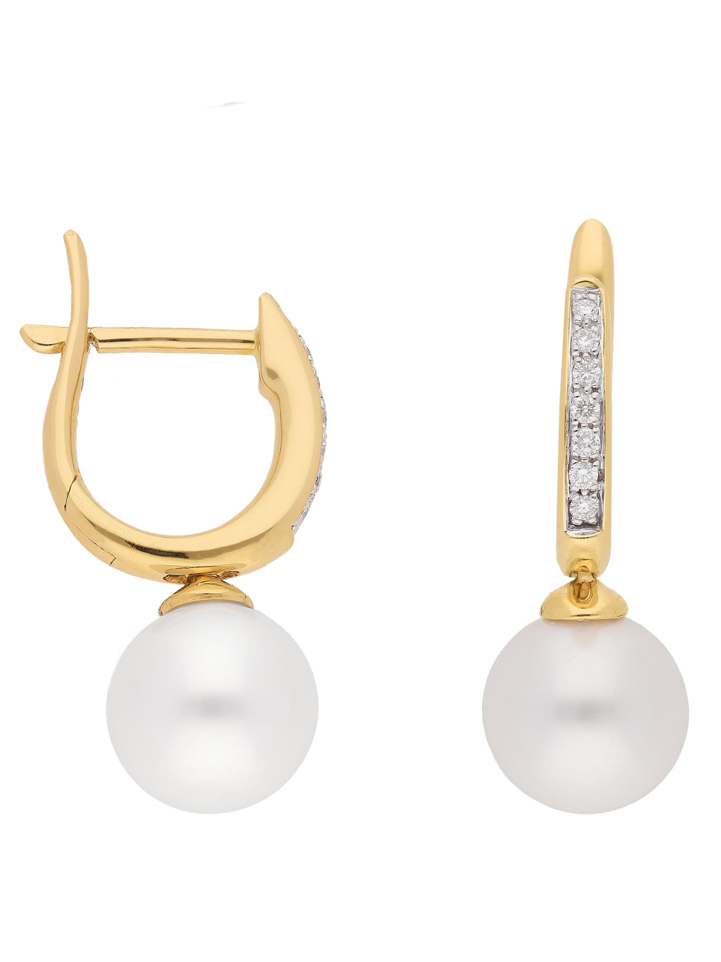 Adelia´s 585 Gold Ohrringe Creolen mit Süßwasser Zuchtperle Ø 11 mm