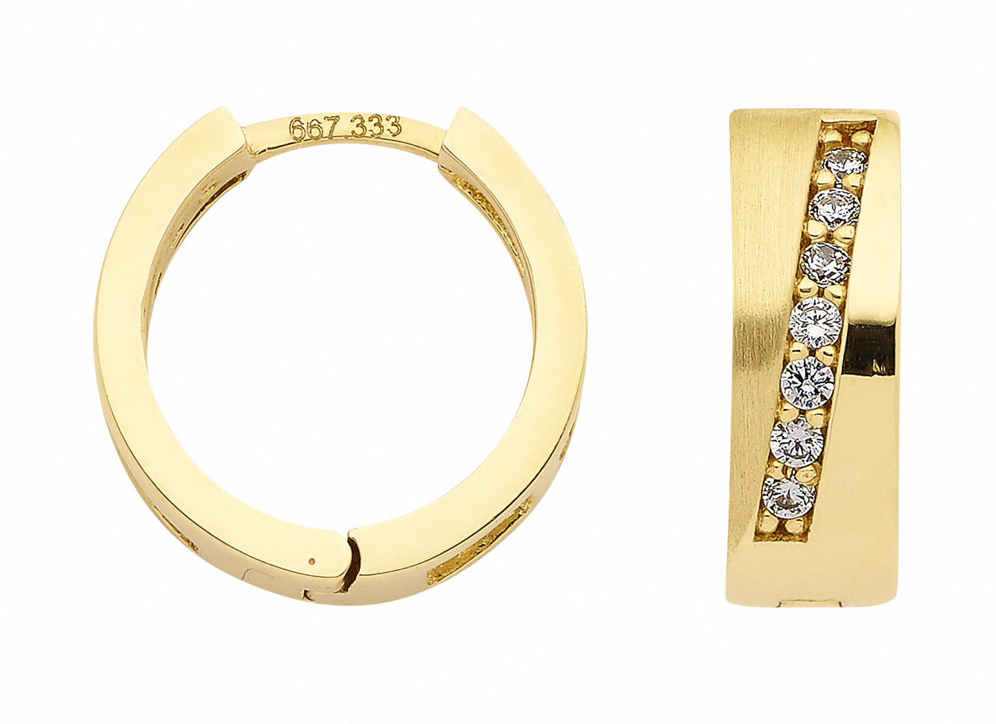 Adelia´s 333 Gold Ohrringe Creolen mit Zirkonia