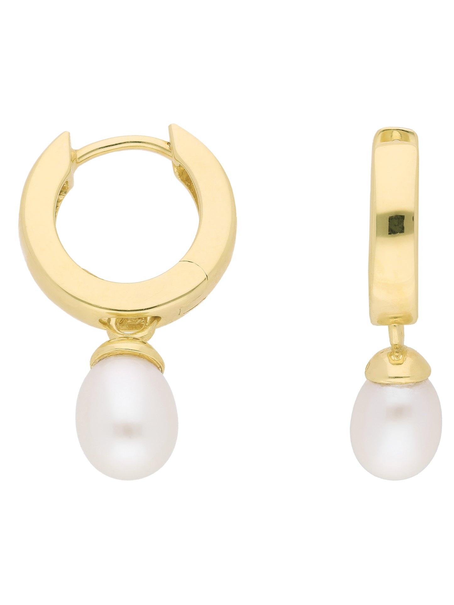 Adelia´s 333 Gold Ohrringe Creolen mit Süßwasser Zuchtperle Ø 13,3 mm