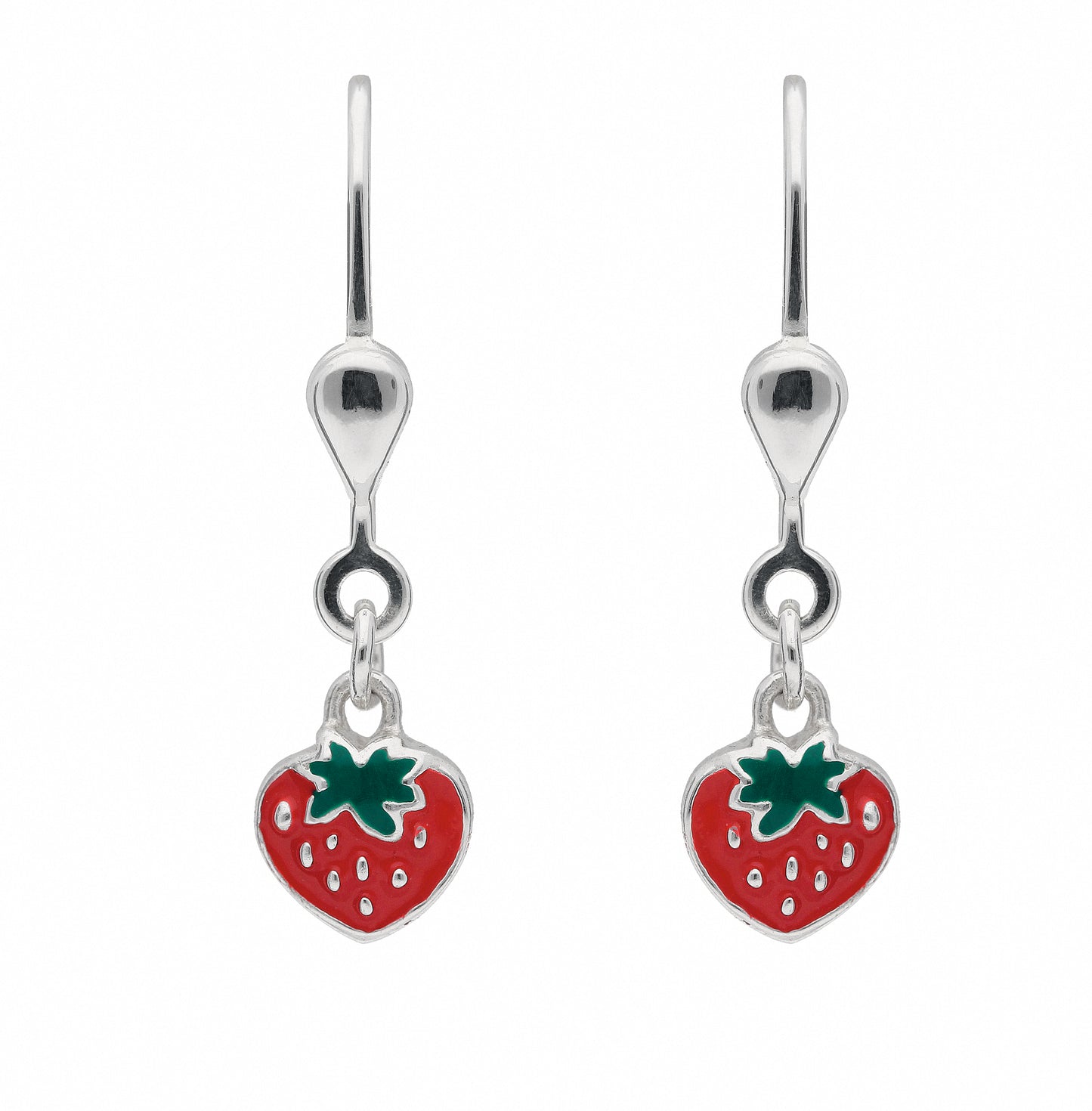 Adelia´s 925 Silber Ohrringe Ohrhänger Erdbeere