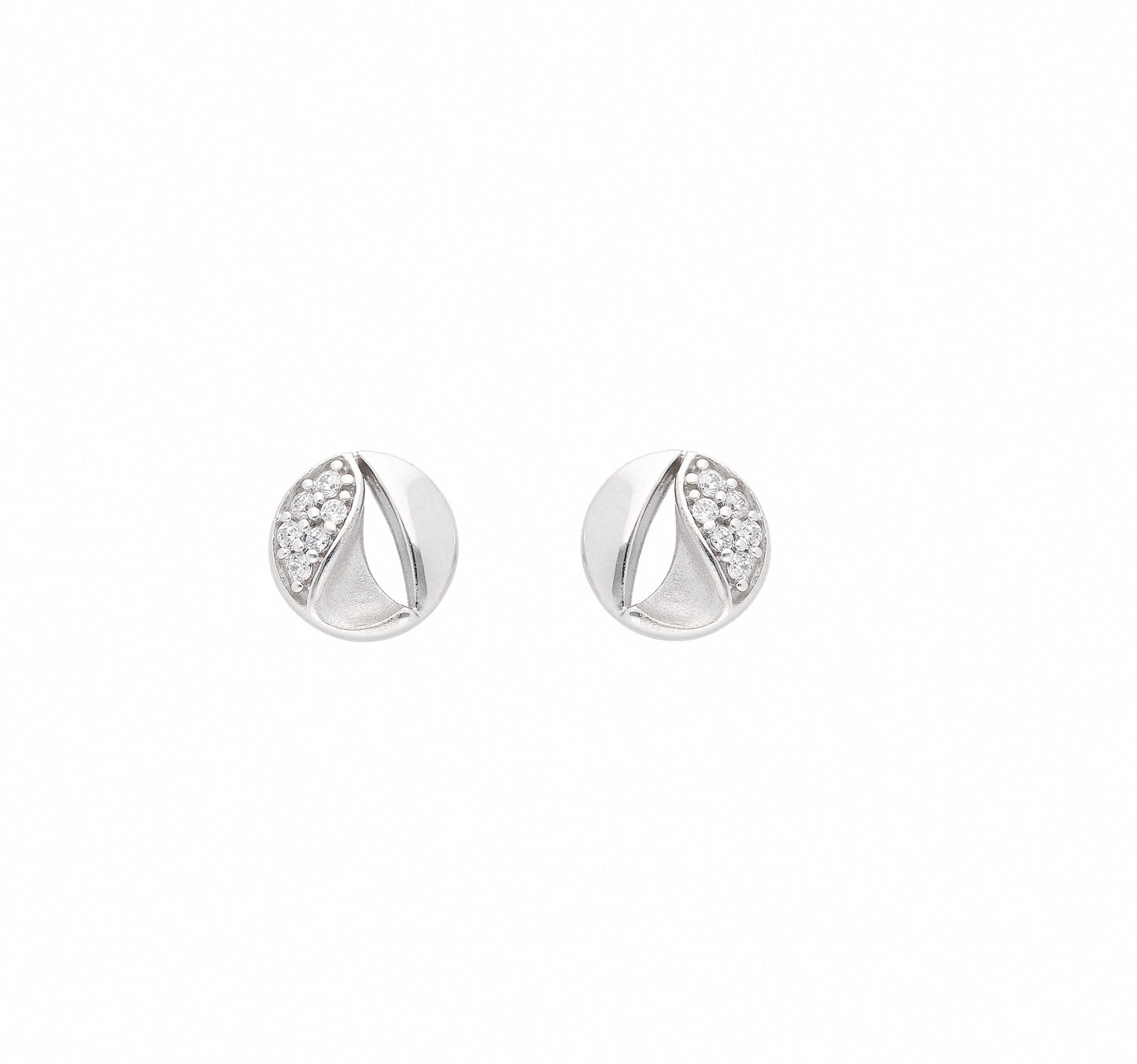Adelia´s 585 Weißgold Ohrringe Ohrstecker mit Zirkonia