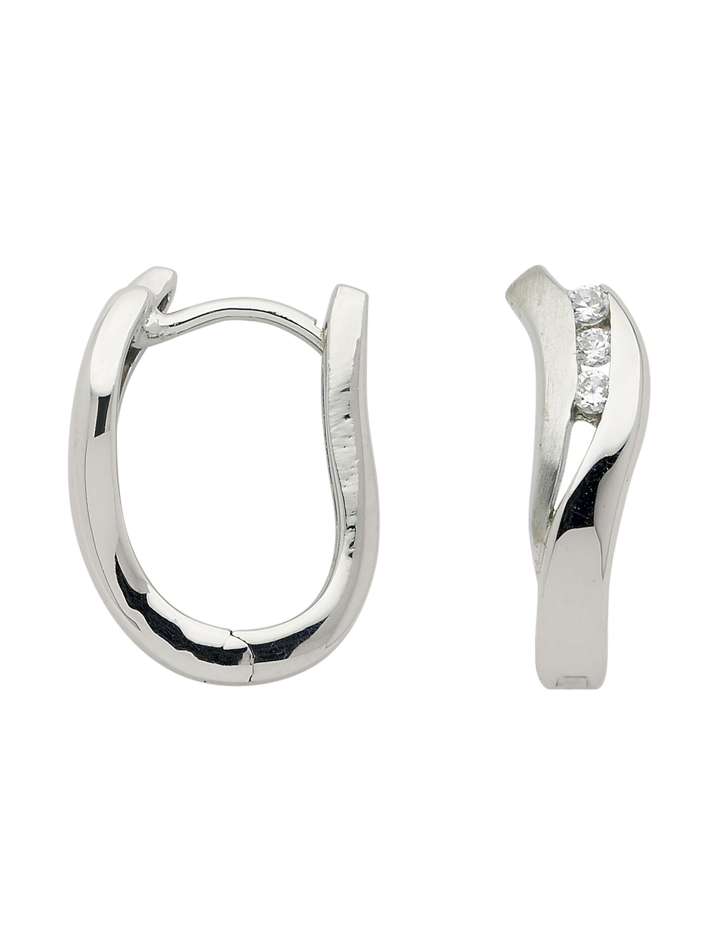 Adelia´s 333 Weißgold Ohrringe Creolen mit Zirkonia