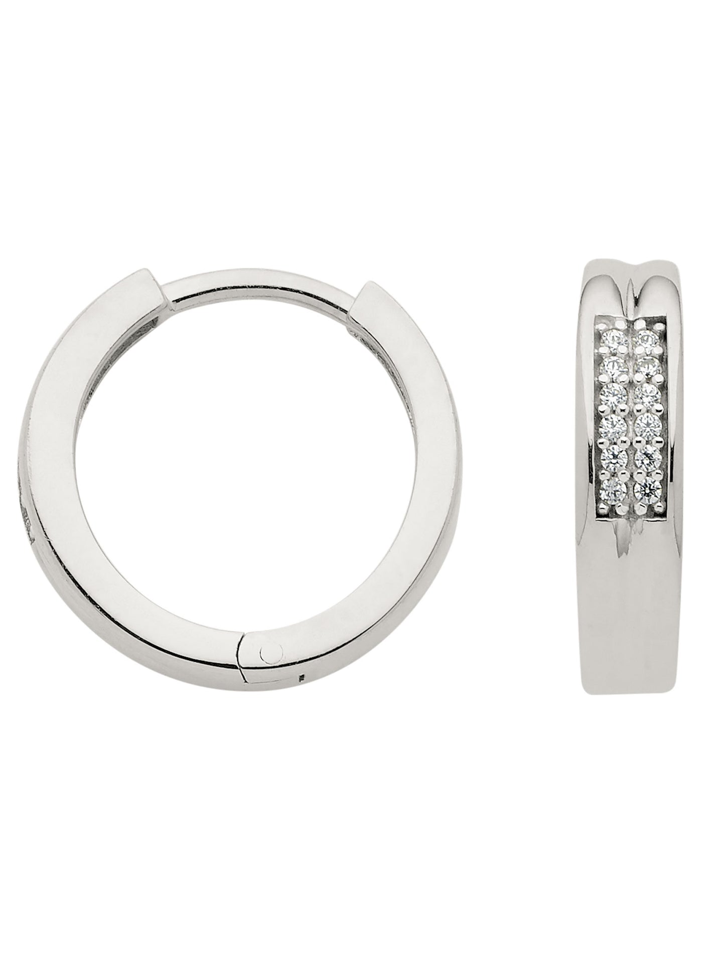 Adelia´s 333 Weißgold Ohrringe Creolen mit Zirkonia