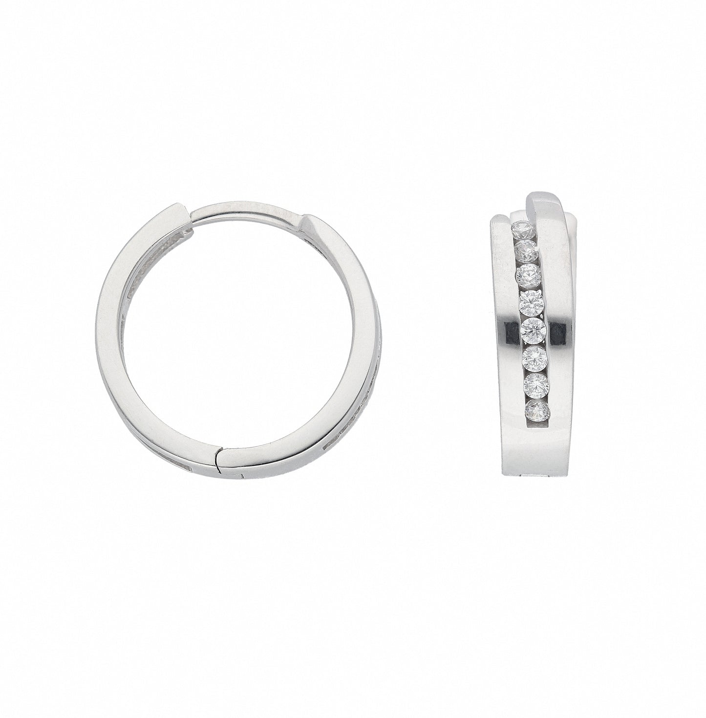 Adelia´s 333 Weißgold Ohrringe Creolen mit Zirkonia