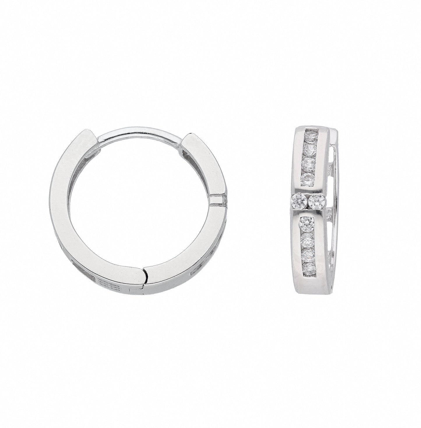 Adelia´s 333 Weißgold Ohrringe Creolen mit Zirkonia