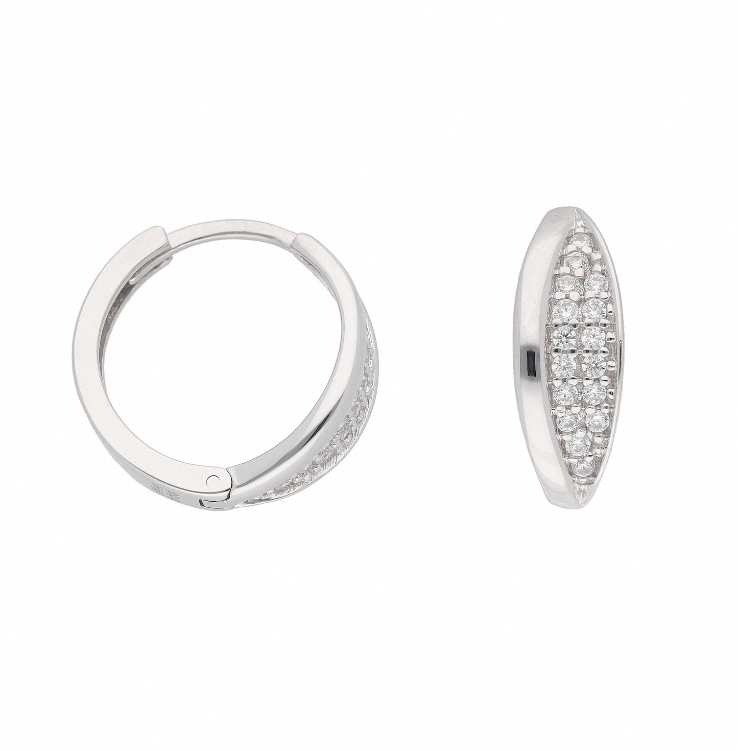 Adelia´s 333 Weißgold Ohrringe Creolen mit Zirkonia