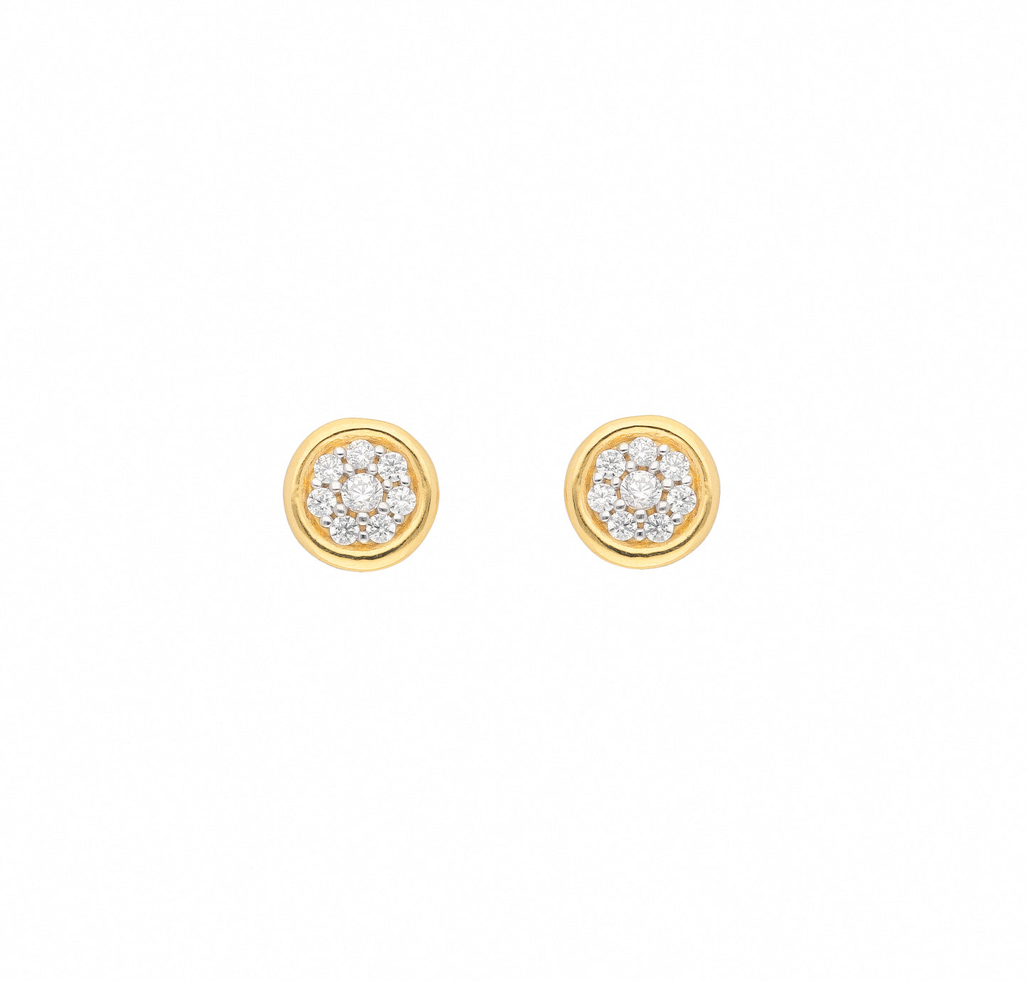 Adelia´s 585 Gold Ohrringe Ohrstecker mit Zirkonia Ø 6,7 mm