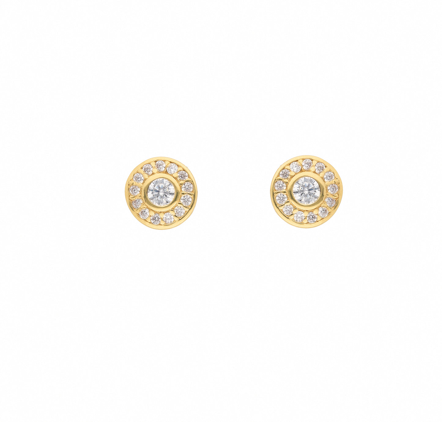 Adelia´s 585 Gold Ohrringe Ohrstecker mit Zirkonia Ø 7,1 mm