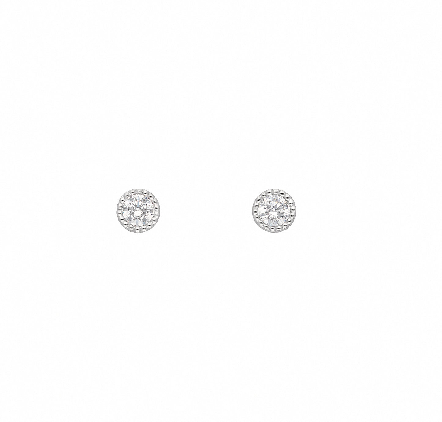 Adelia´s 585 Weißgold Ohrringe Ohrstecker mit Zirkonia Ø 4,3 mm