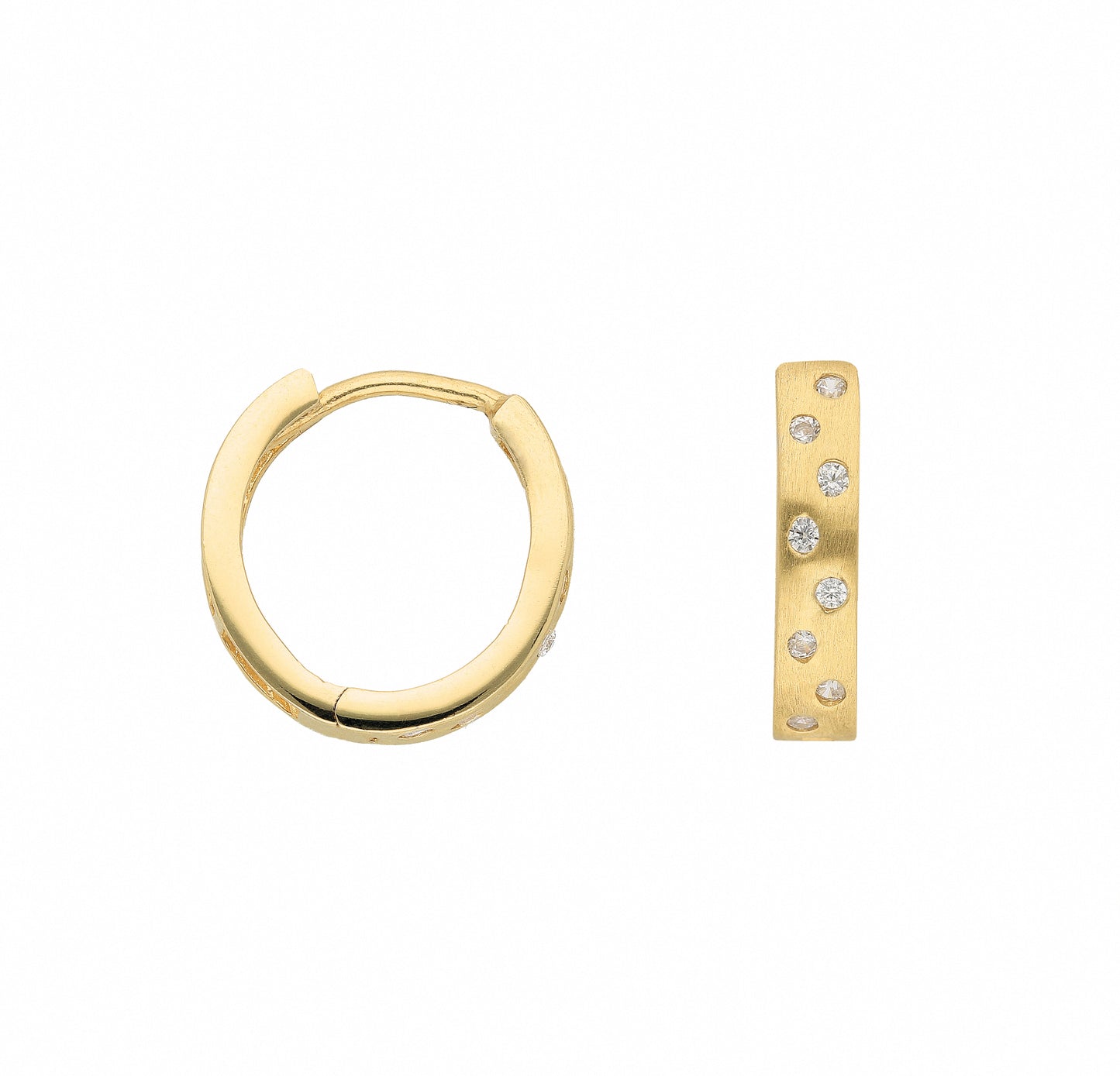 Adelia´s 585 Gold Ohrringe Creolen mit Zirkonia Ø 12,8 mm