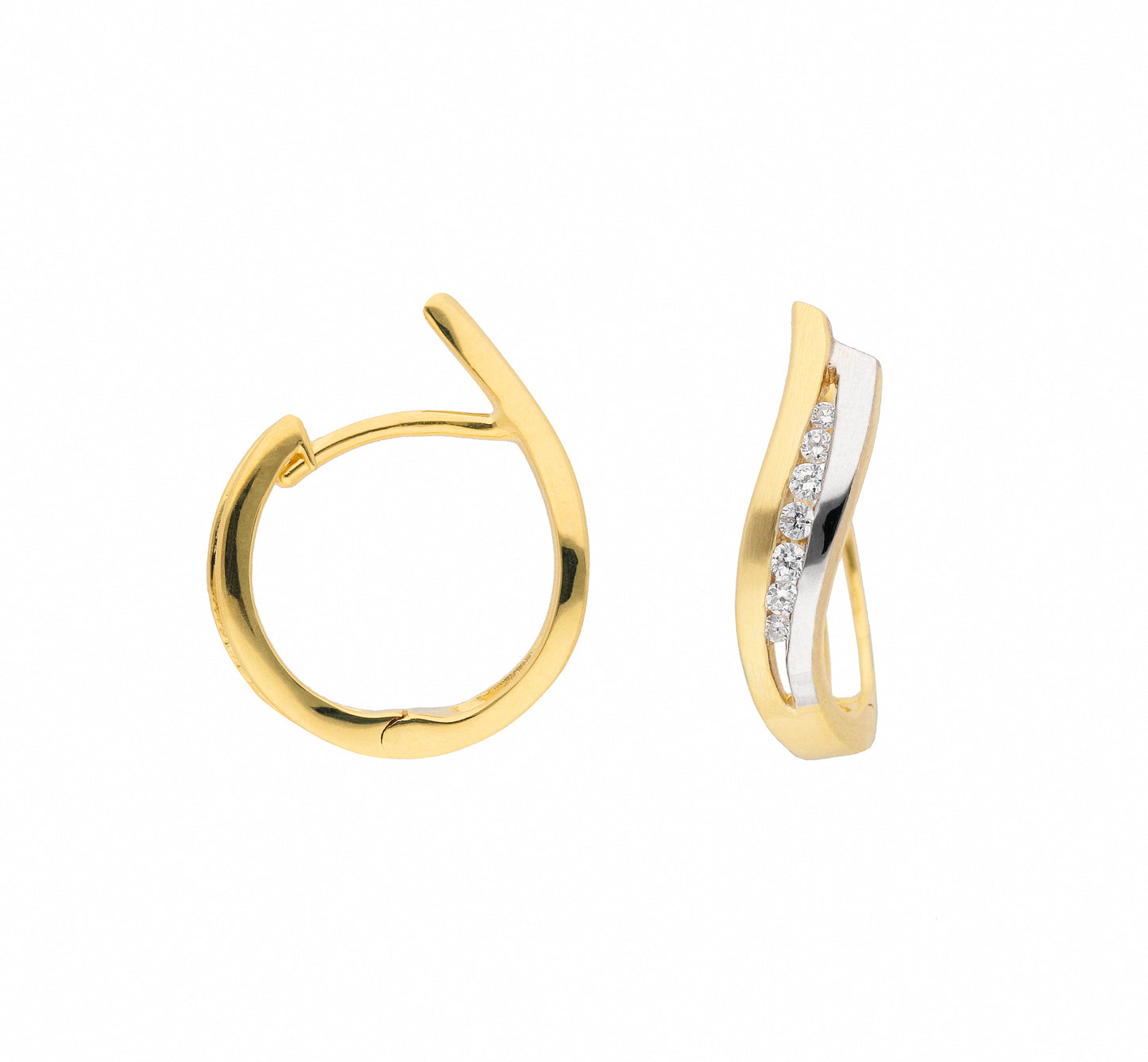 Adelia´s 585 Gold Ohrringe Creolen mit Zirkonia