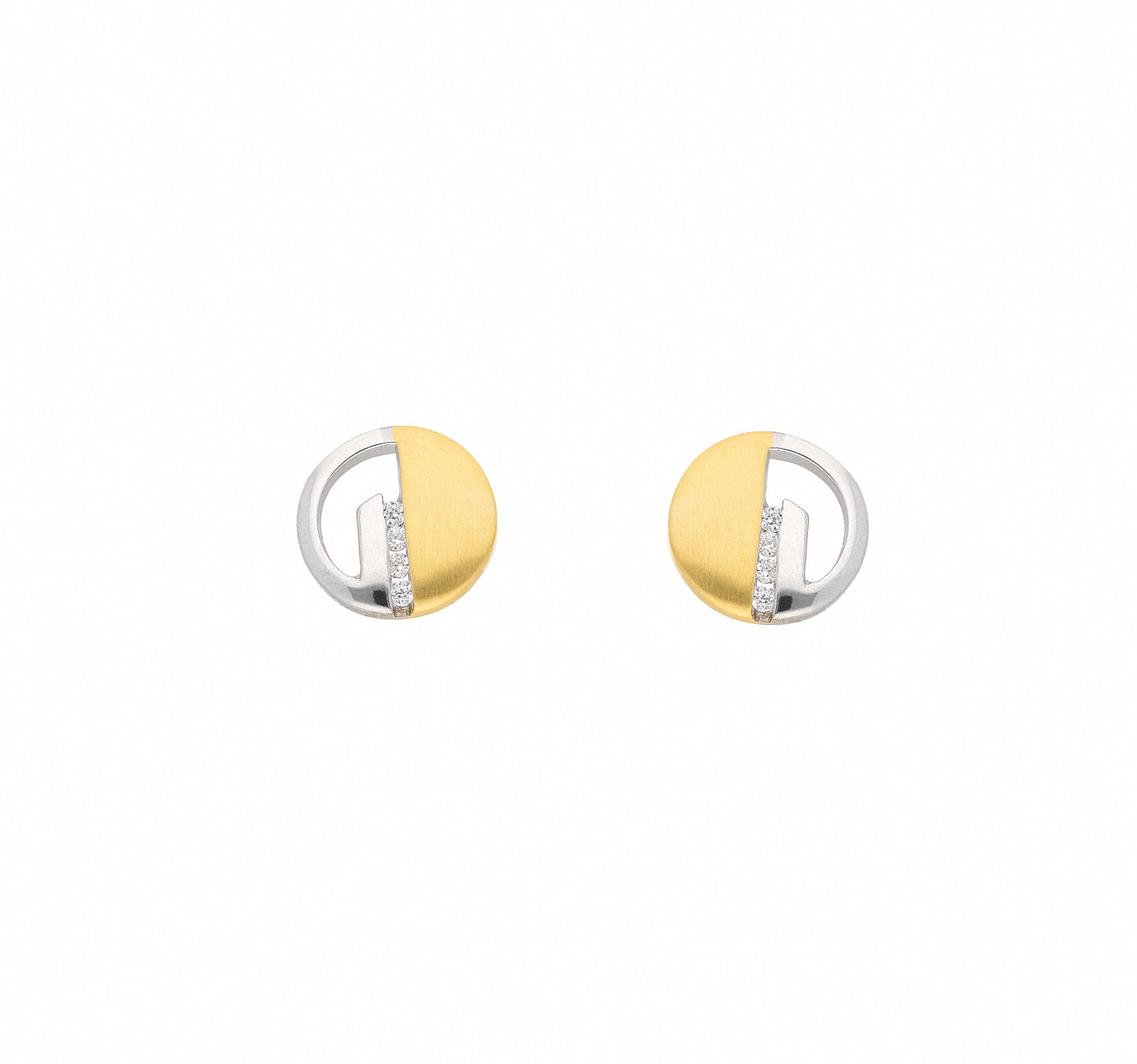 Adelia´s 585 Gold Ohrringe Ohrstecker mit Zirkonia Ø 7,8 mm