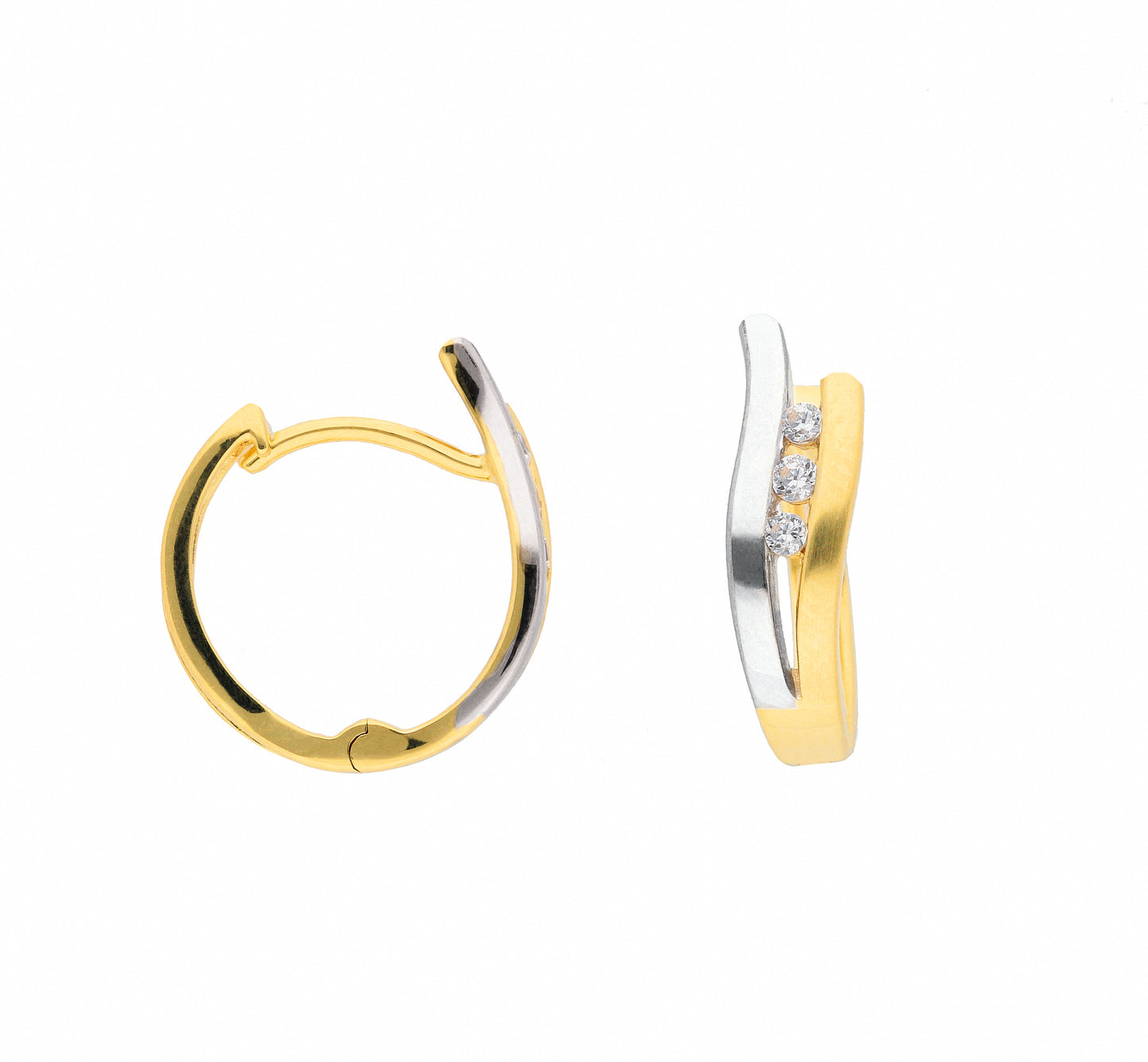 Adelia´s 585 Gold Ohrringe Creolen mit Zirkonia