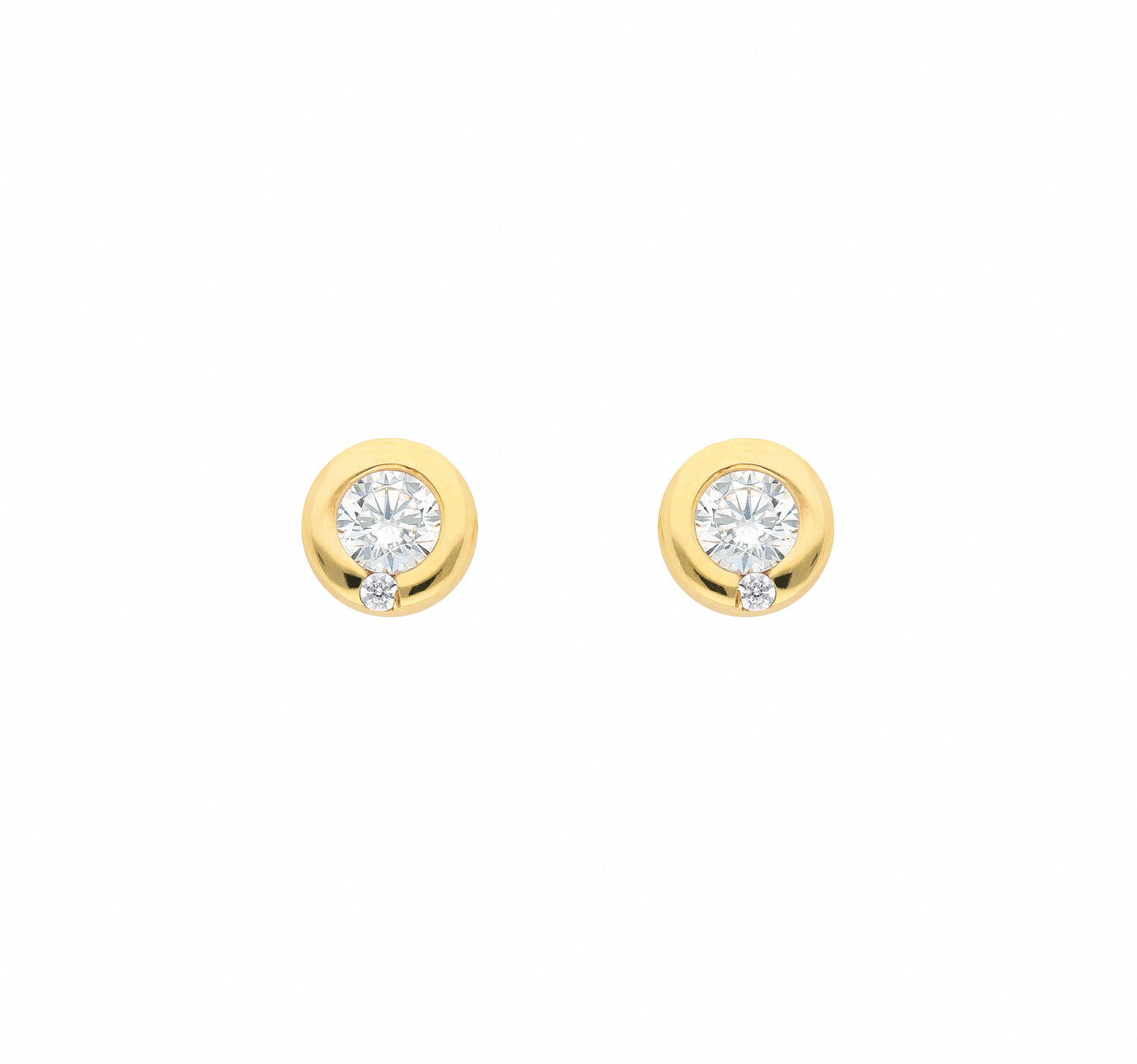 Adelia´s 585 Gold Ohrringe Ohrstecker mit Zirkonia Ø 6,9 mm