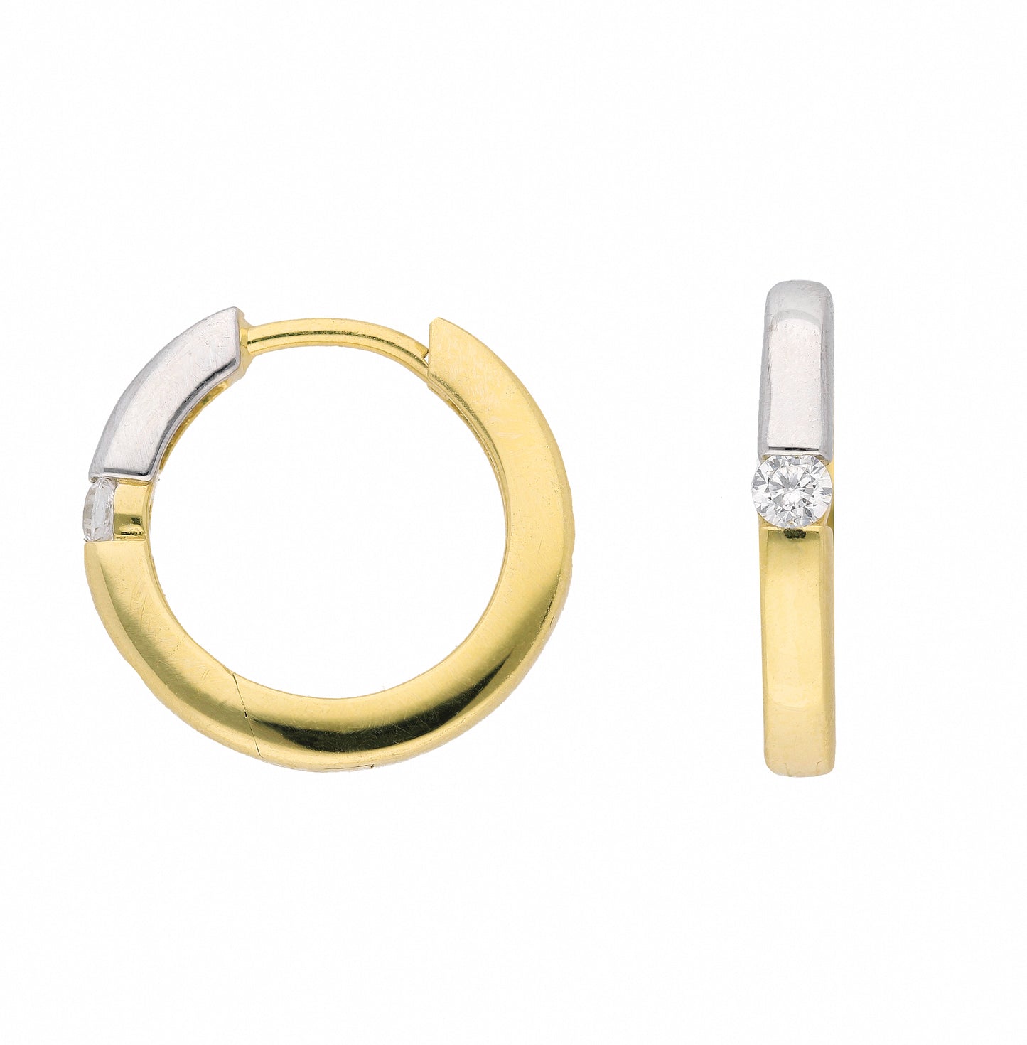Adelia´s 585 Gold Ohrringe Creolen mit Zirkonia