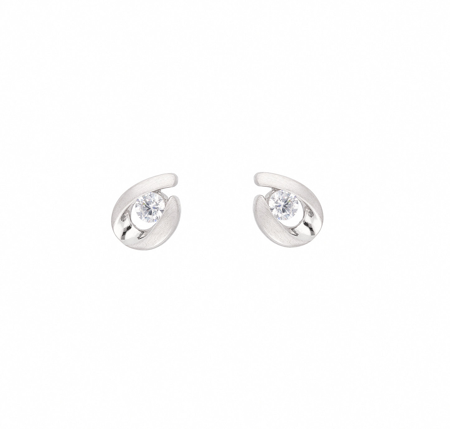 Adelia´s 585 Weißgold Ohrringe Ohrstecker mit Zirkonia