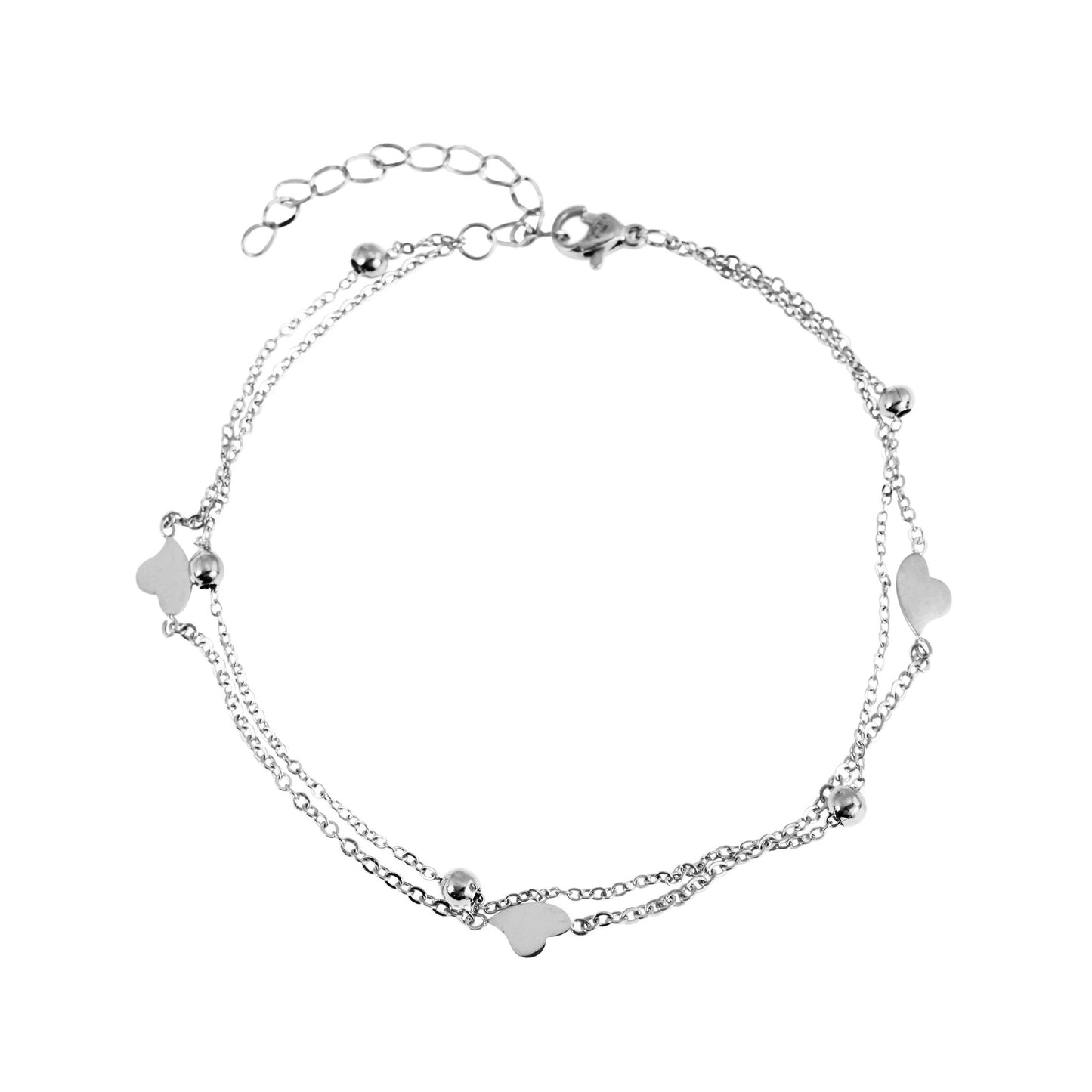 Damen Armband – Herz aus Edelstahl 24+5 cm
