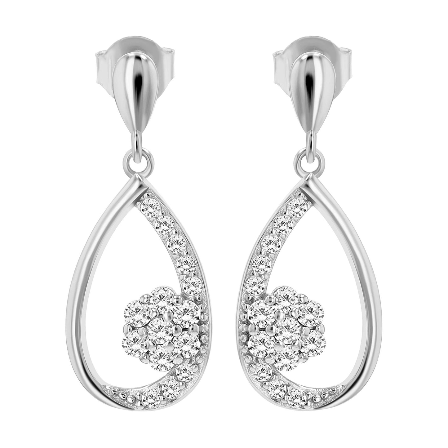 Damen Ohrringe – Ohrhänger aus 925 Silber mit Zirkonia