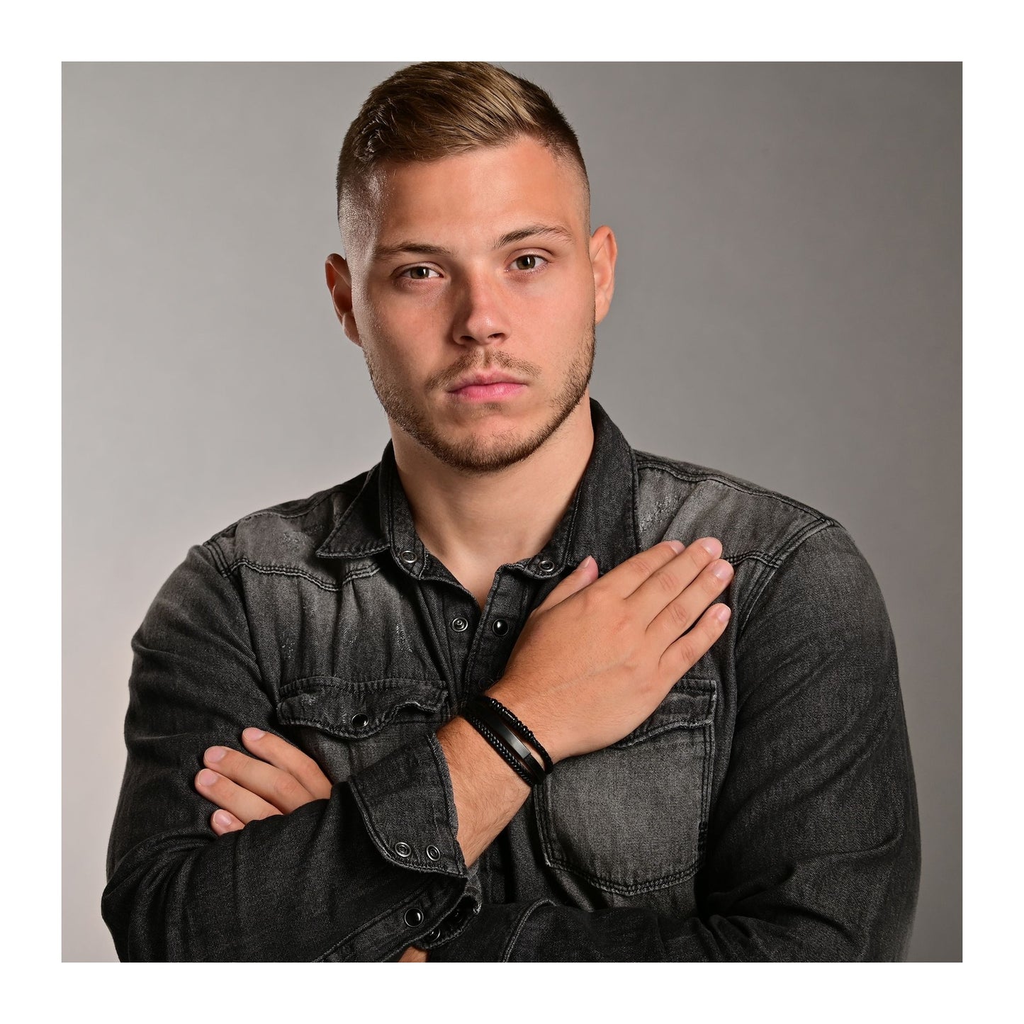 Herren Armband – Lederarmband aus Leder 21 cm