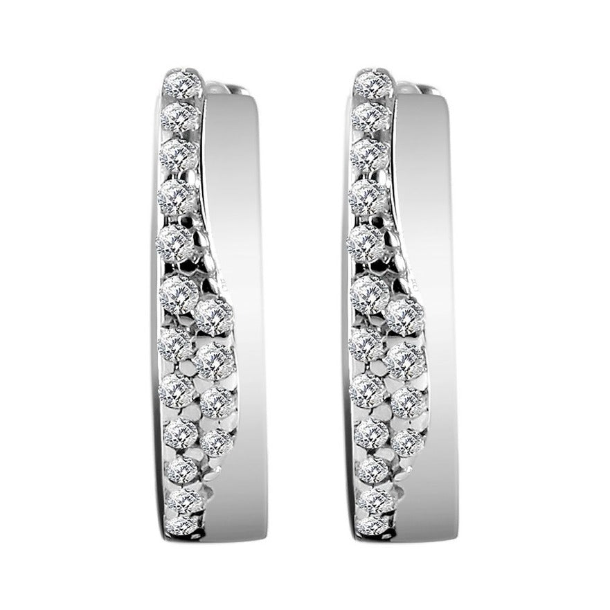 Damen Ohrringe – Klappcreole aus 333 Gold mit Zirkonia