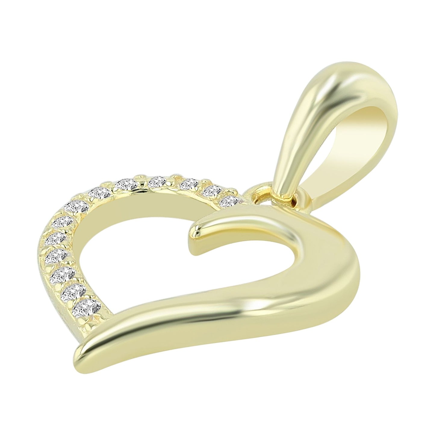 Damen Anhänger – Herzanhänger aus 925 Silber mit Zirkonia