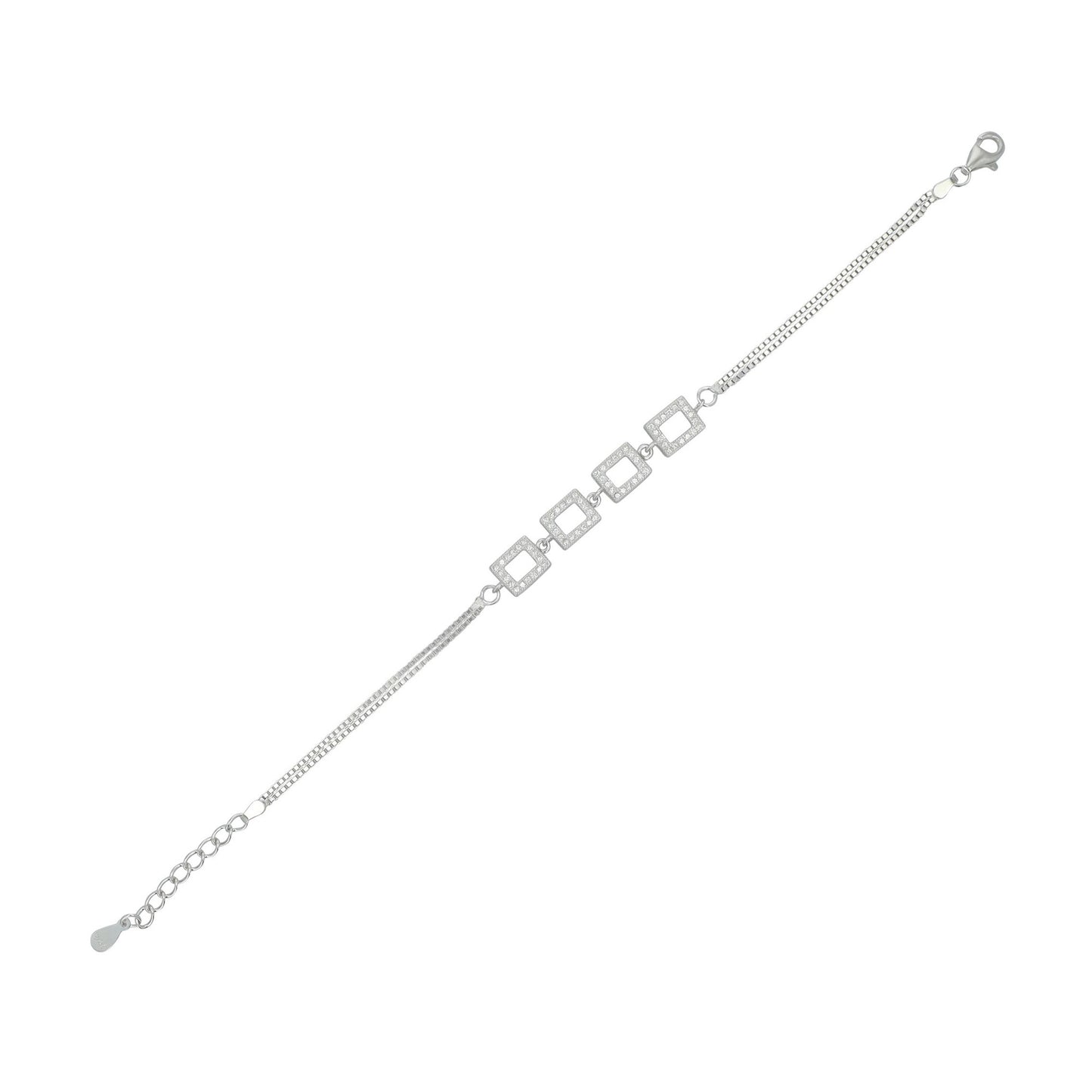 Damen Armband aus 925 Silber mit Zirkonia 17+3 cm